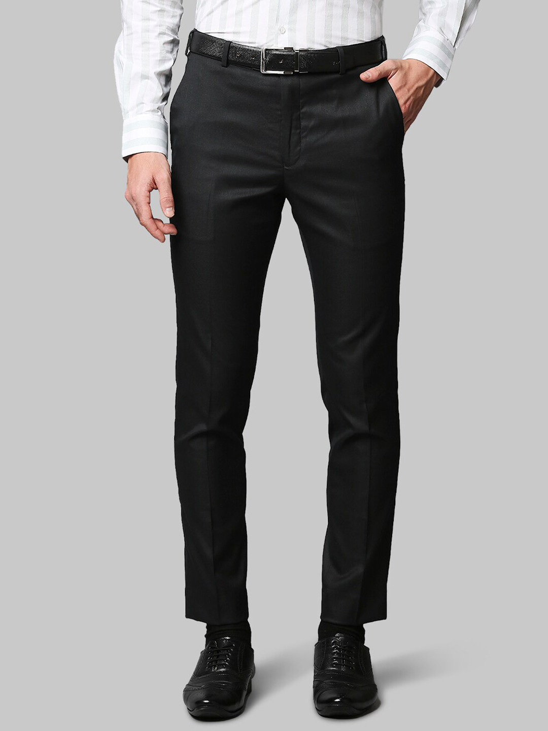 

Park Avenue Men Grey Slim Fit Trousers