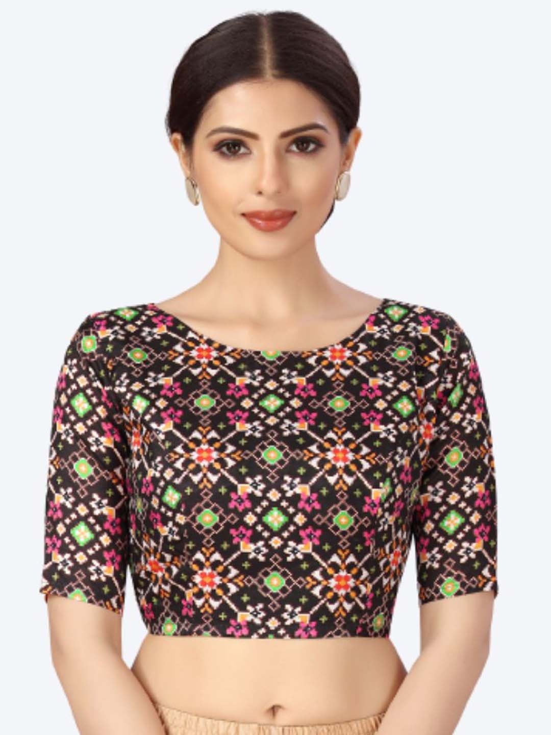 

Studio Shringaar Black Patola Printed Crepe Saree Blouse
