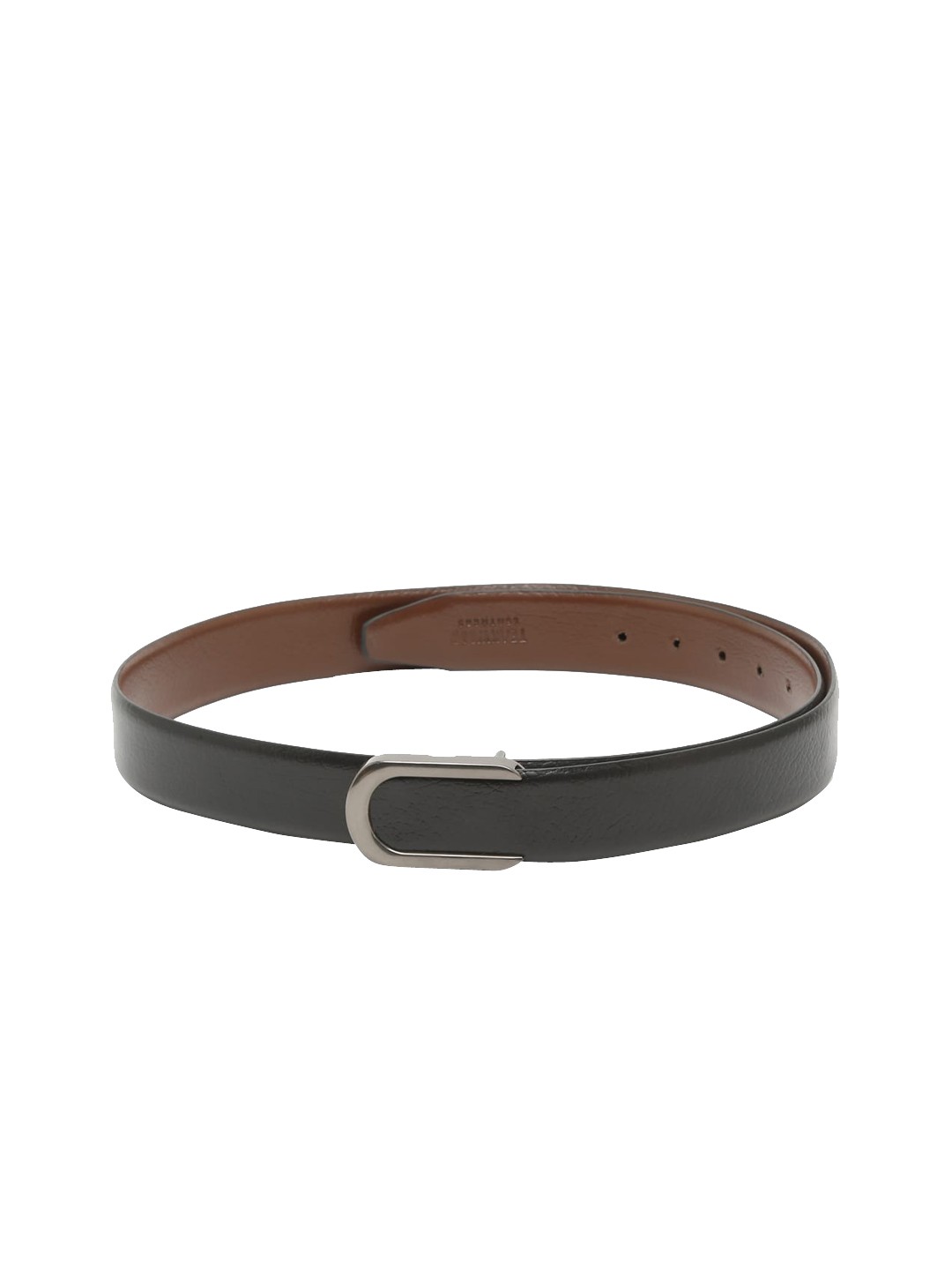 

Teakwood Leathers Men Black Textured Leather Belt