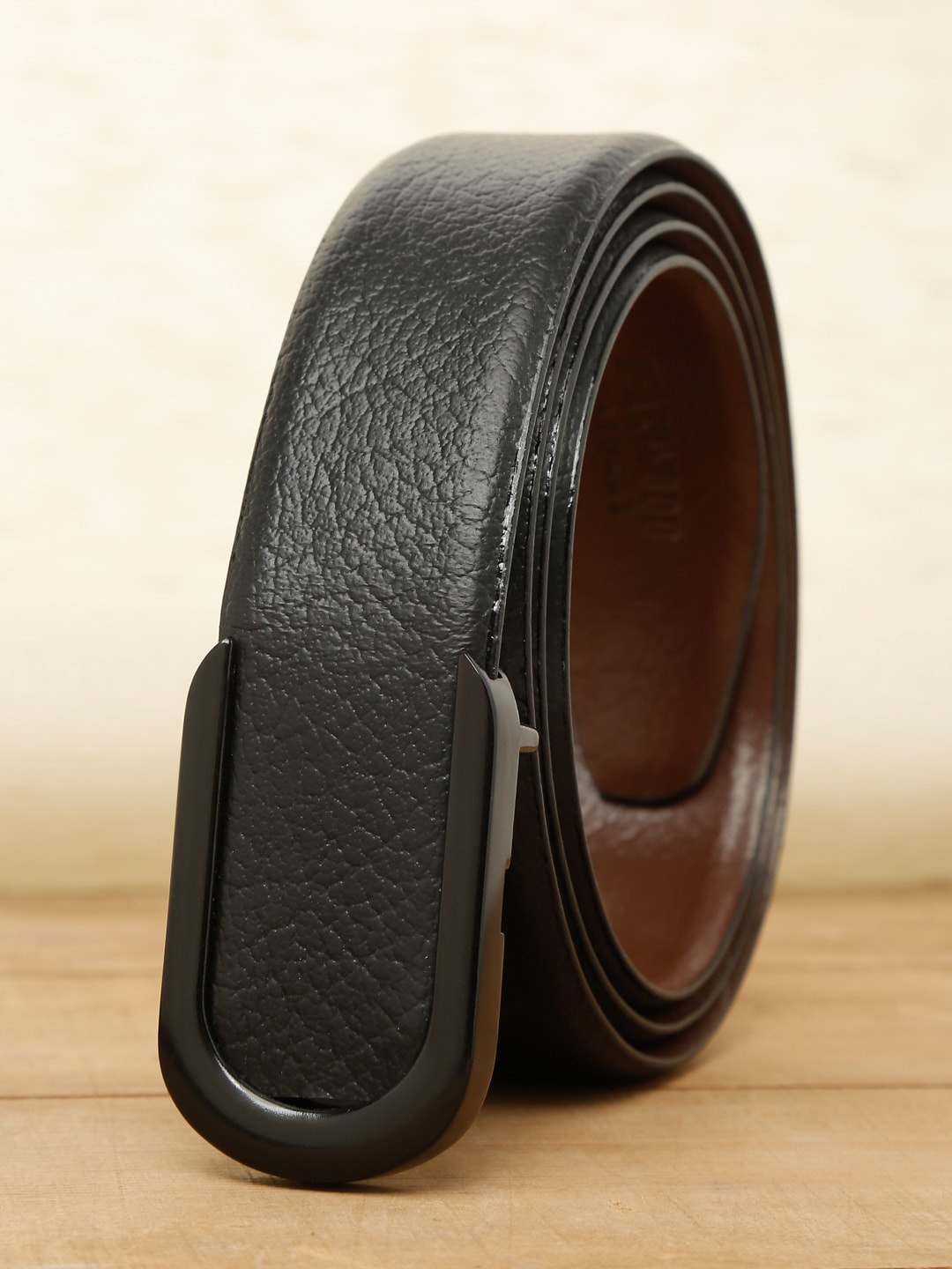 

Teakwood Leathers Men Black Leather Formal Belt