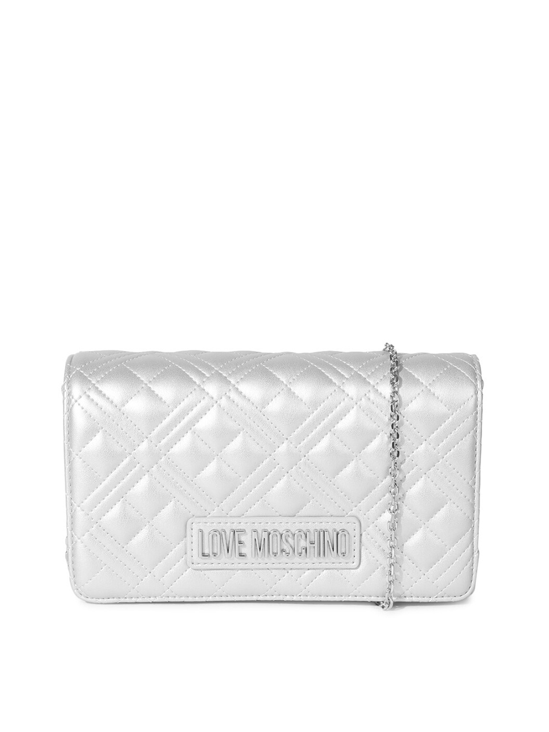 

LOVE MOSCHINO Blue PU Structured Sling Bag with Quilted
