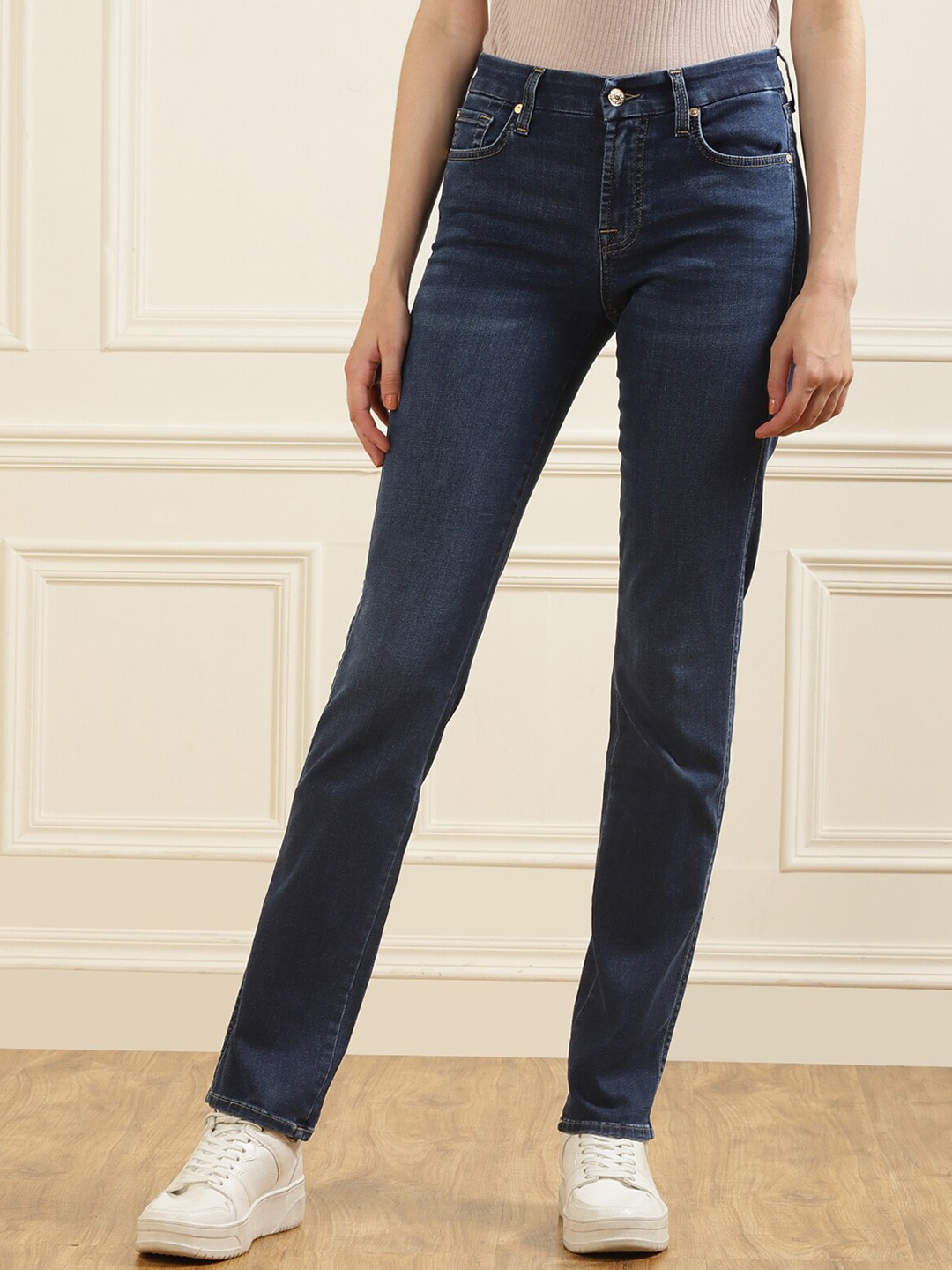 

7 For All Mankind Women Blue Slim Fit Stretchable Jeans