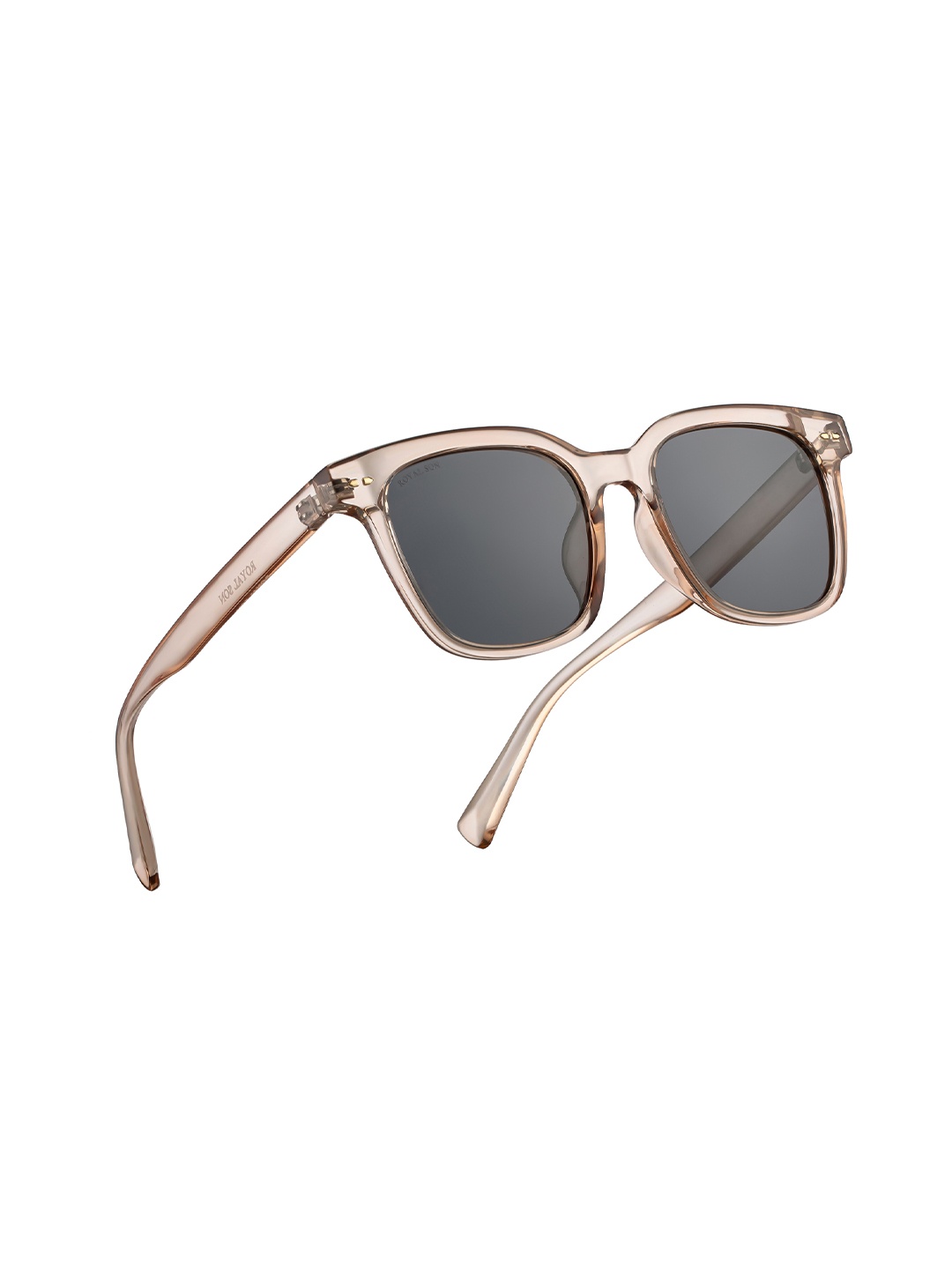 

ROYAL SON Unisex Black Lens & Brown Square Sunglasses with Polarised Lens