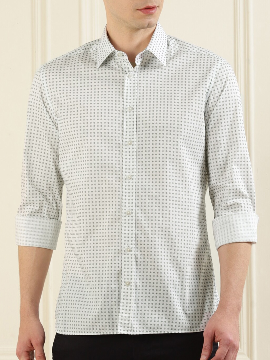 

HACKETT LONDON Men White Faulard Printed Casual Shirt
