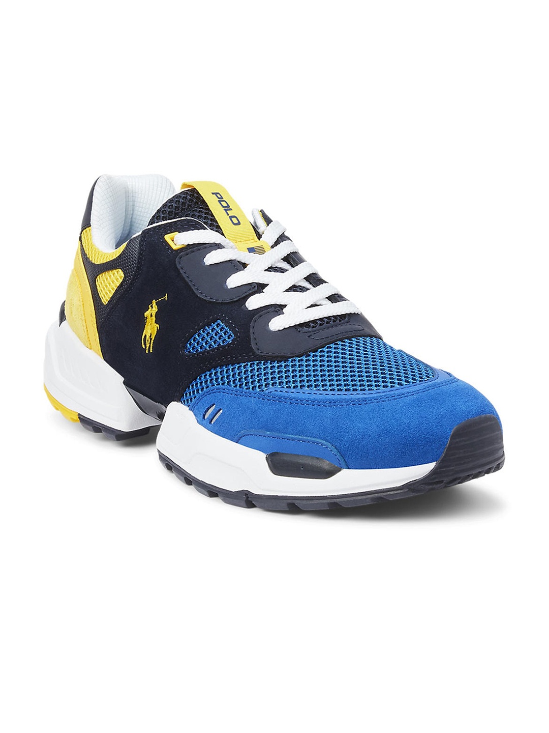 

Polo Ralph Lauren Men Blue Colourblocked Leather Sneakers