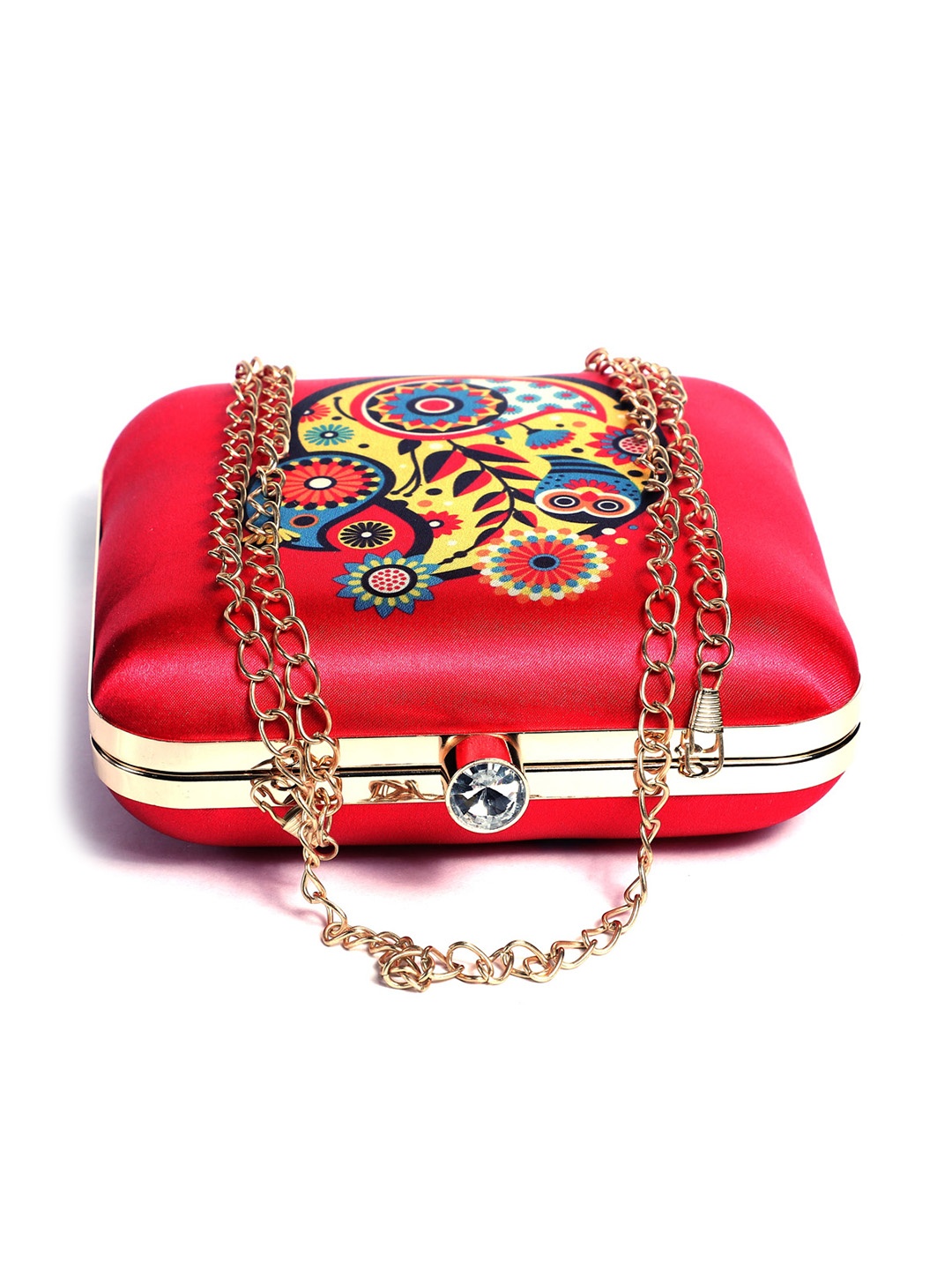 

Swisni Red & Blue Printed Purse Clutch