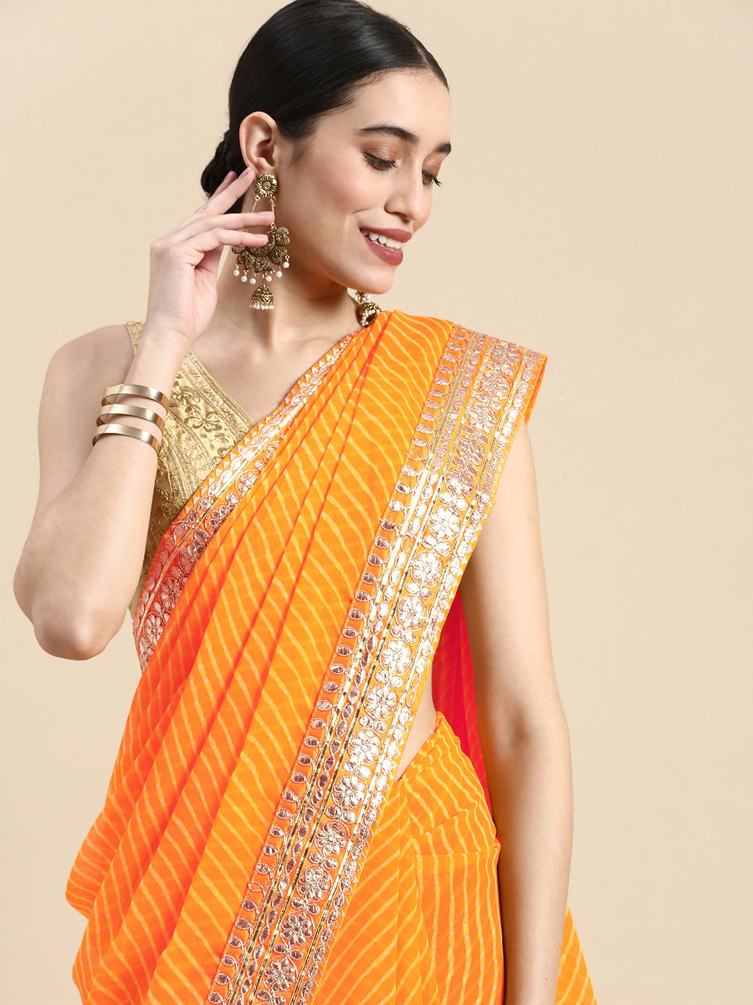 

Mitera Leheriya Gotta Patti Saree, Yellow