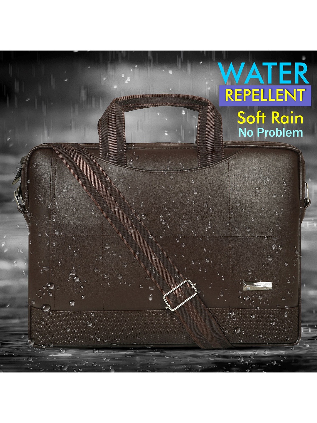 

ZIPLINE Unisex Brown Textured Laptop Bag
