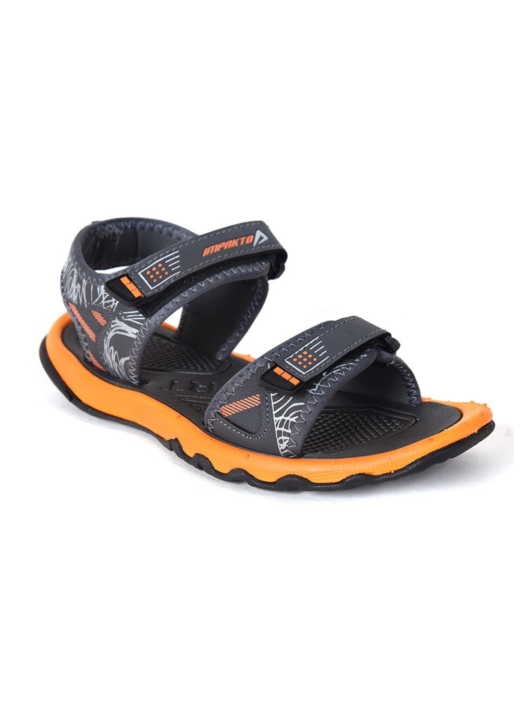 

IMPAKTO Boys Grey & Orange Comfort Sandals