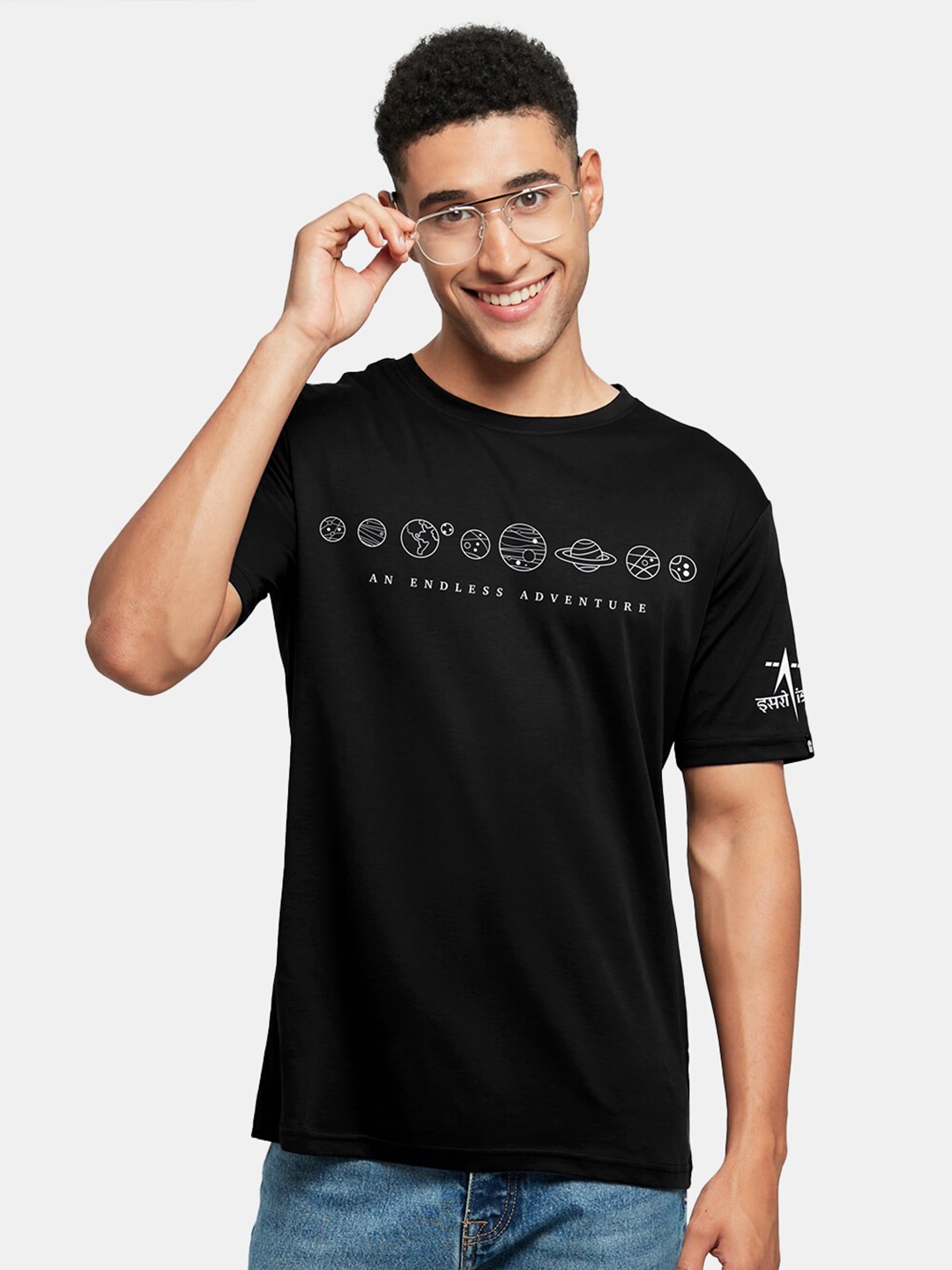 

The Souled Store Men Black Typography Printed T-shirt