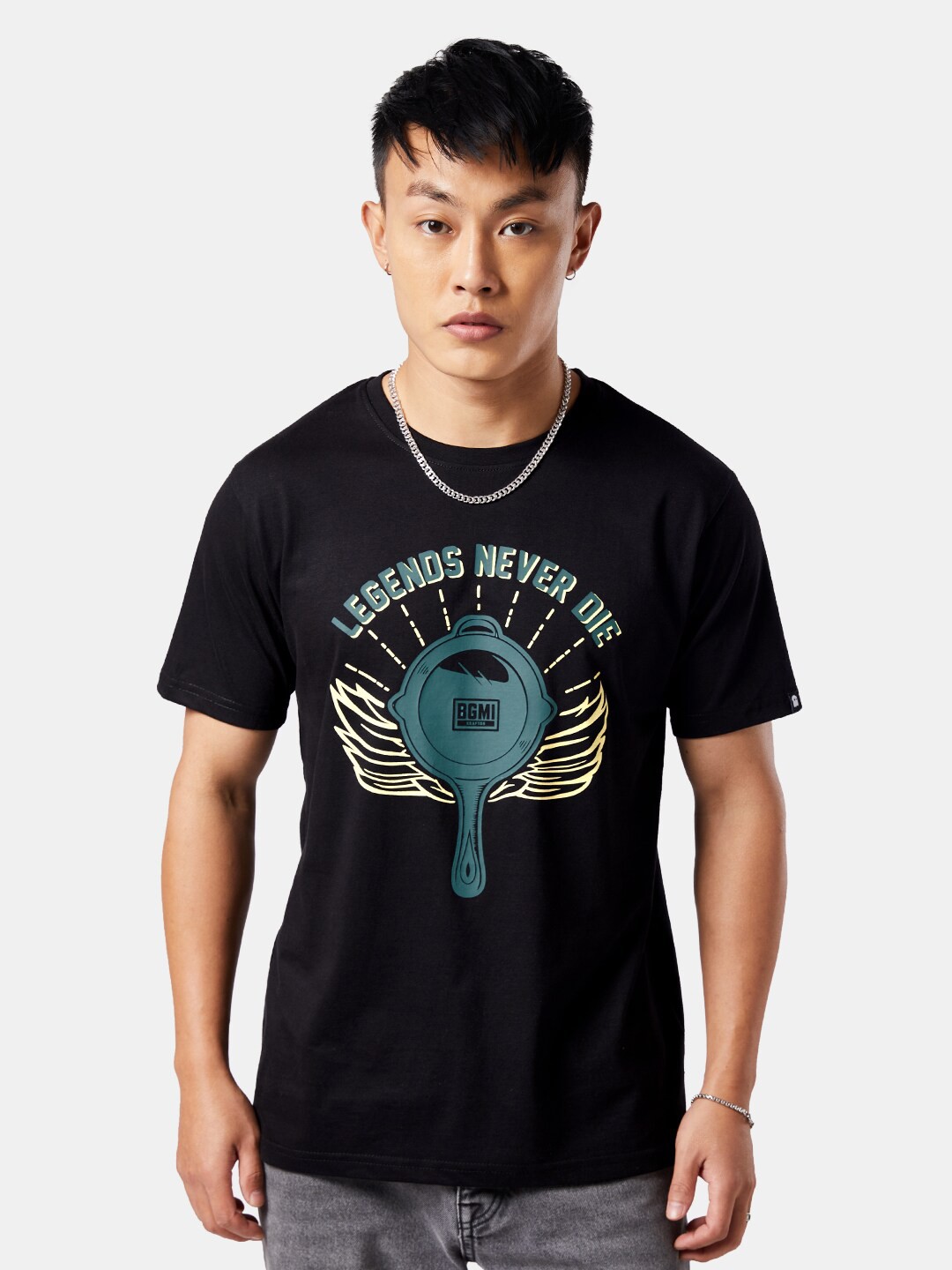 

The Souled Store Men Black Typography Printed T-shirt