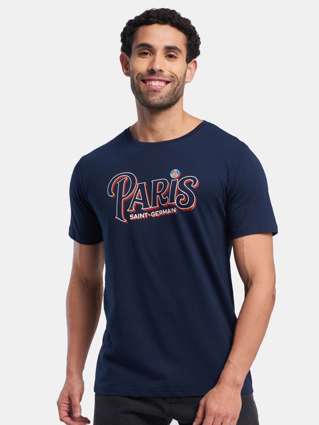 

The Souled Store Men Navy Blue Paris Saint-Germain Typography Printed T-shirt