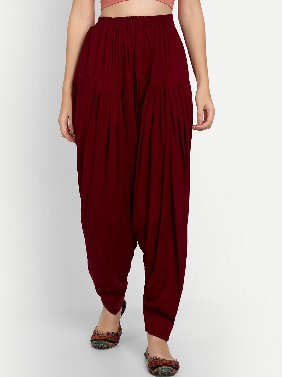 

APELLA Women Maroon Solid Loose-Fit Salwar