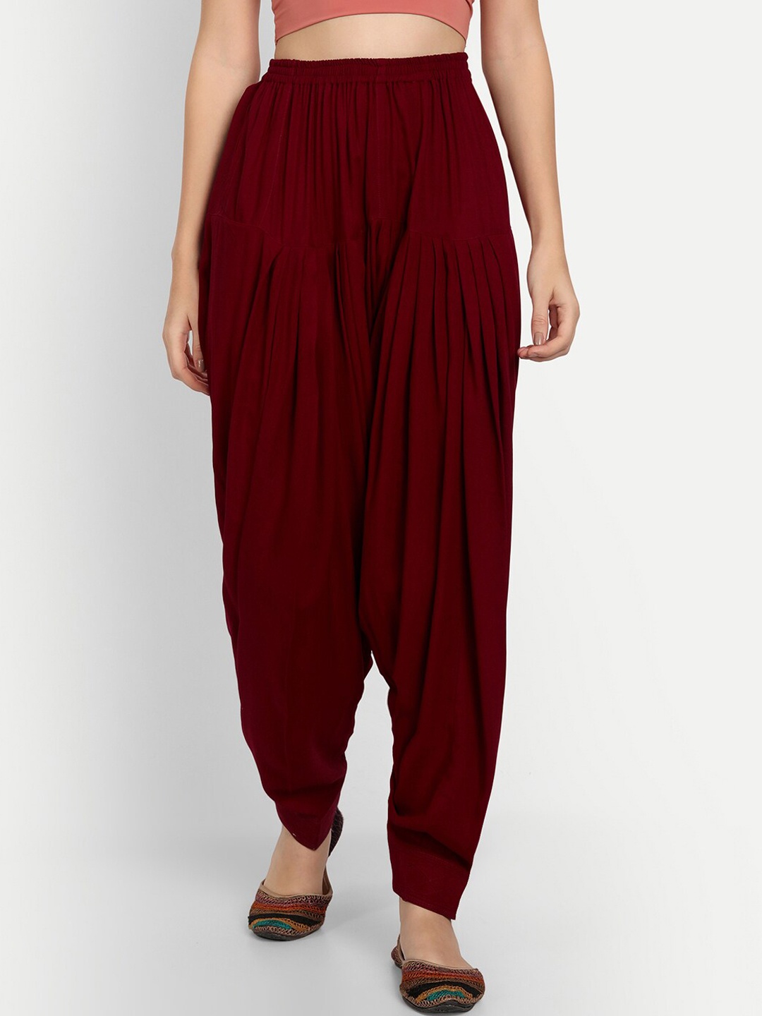 

APELLA Women Maroon Solid Loose-Fit Salwar