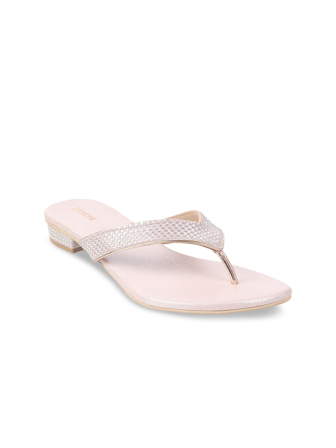 

Mochi Women Pink Embellished Open Toe Flats