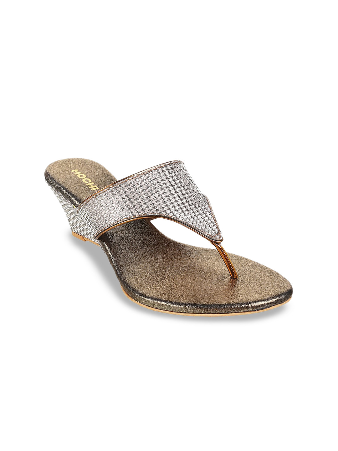 

Mochi Women Silver-Toned & Gold Wedge Heels