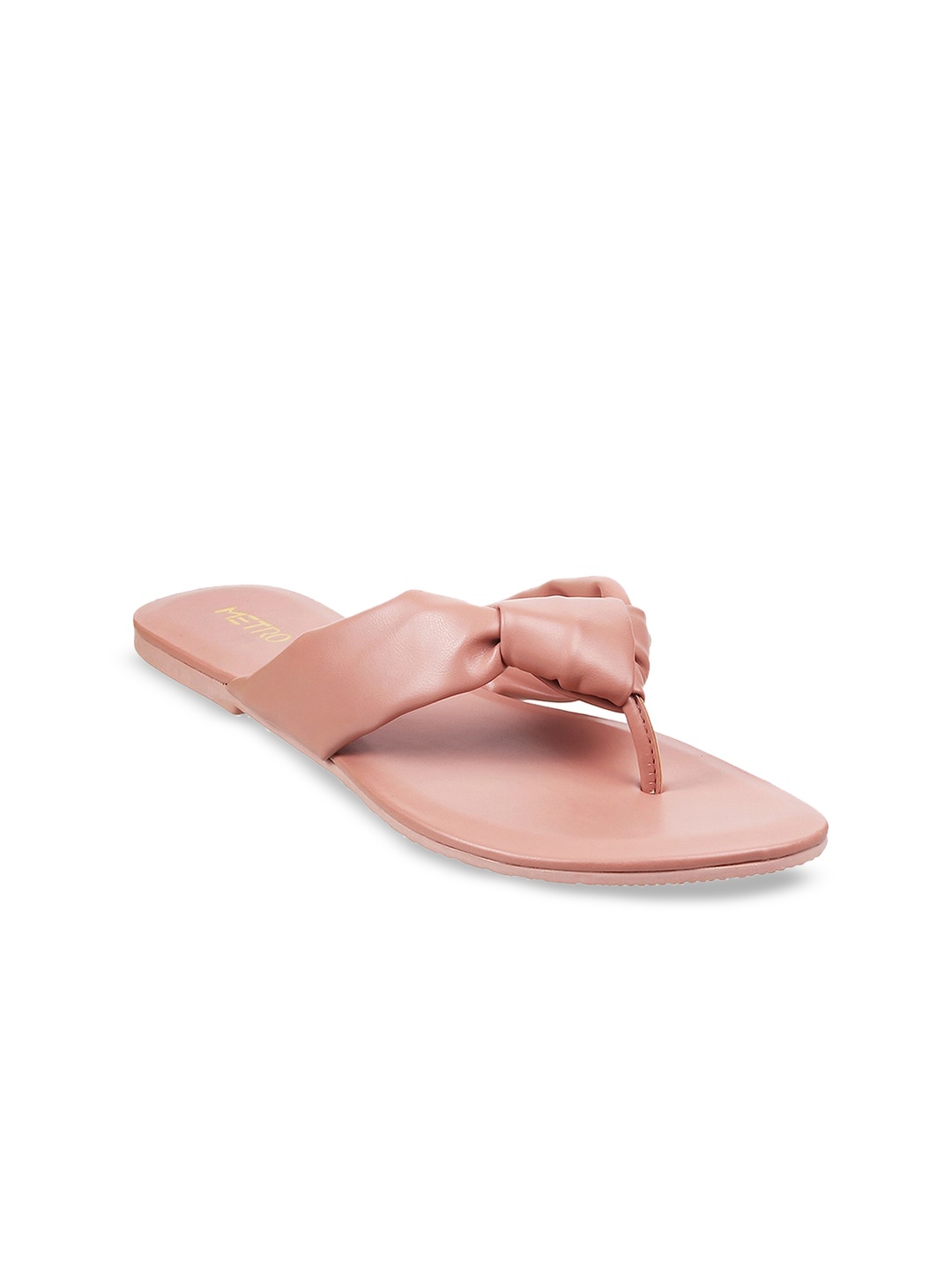 

Metro Women Pink Solid Open Toe Flats with Bows