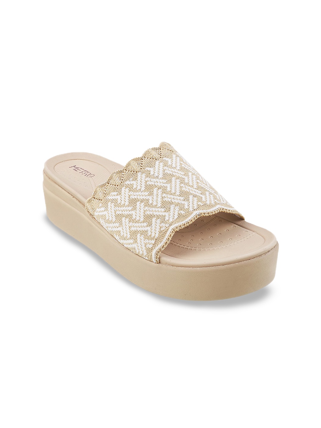 

Metro Women Beige Open Toe Slip On Flats