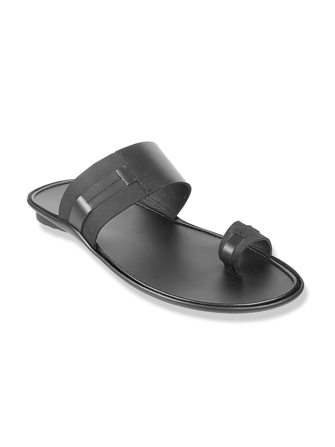 

Mochi Men Black Leather Comfort Sandals