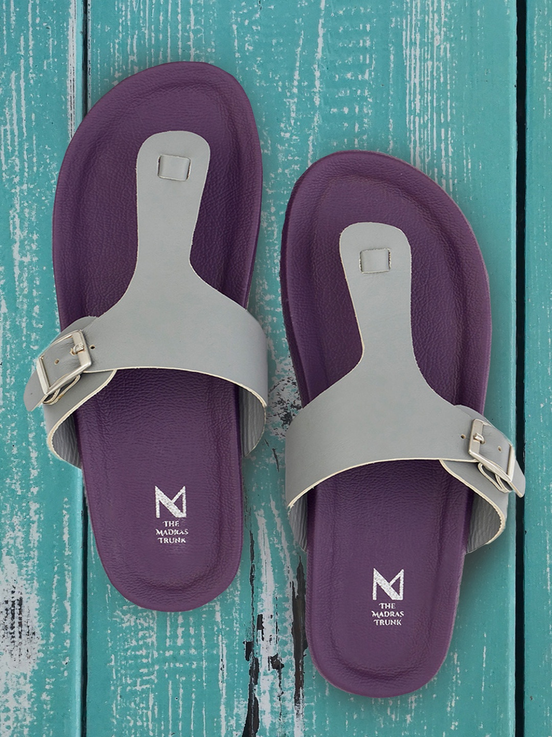 

THE MADRAS TRUNK Men Purple Comfort Sandals with Buckles