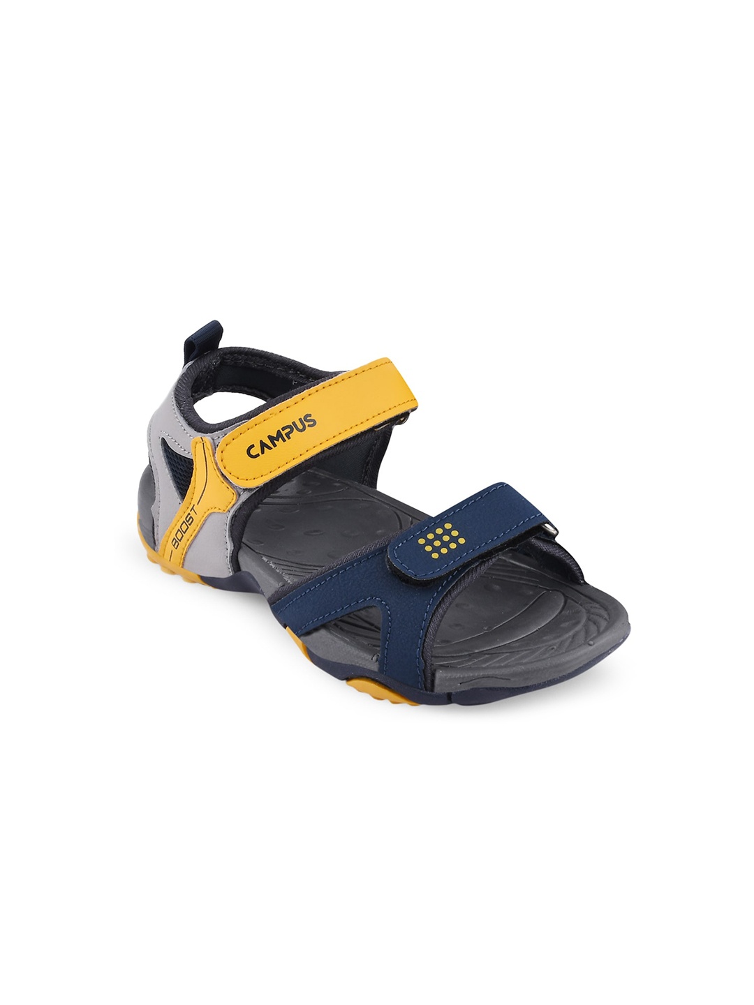 

Campus Kids Navy Blue & Yellow Solid Sports Sandals