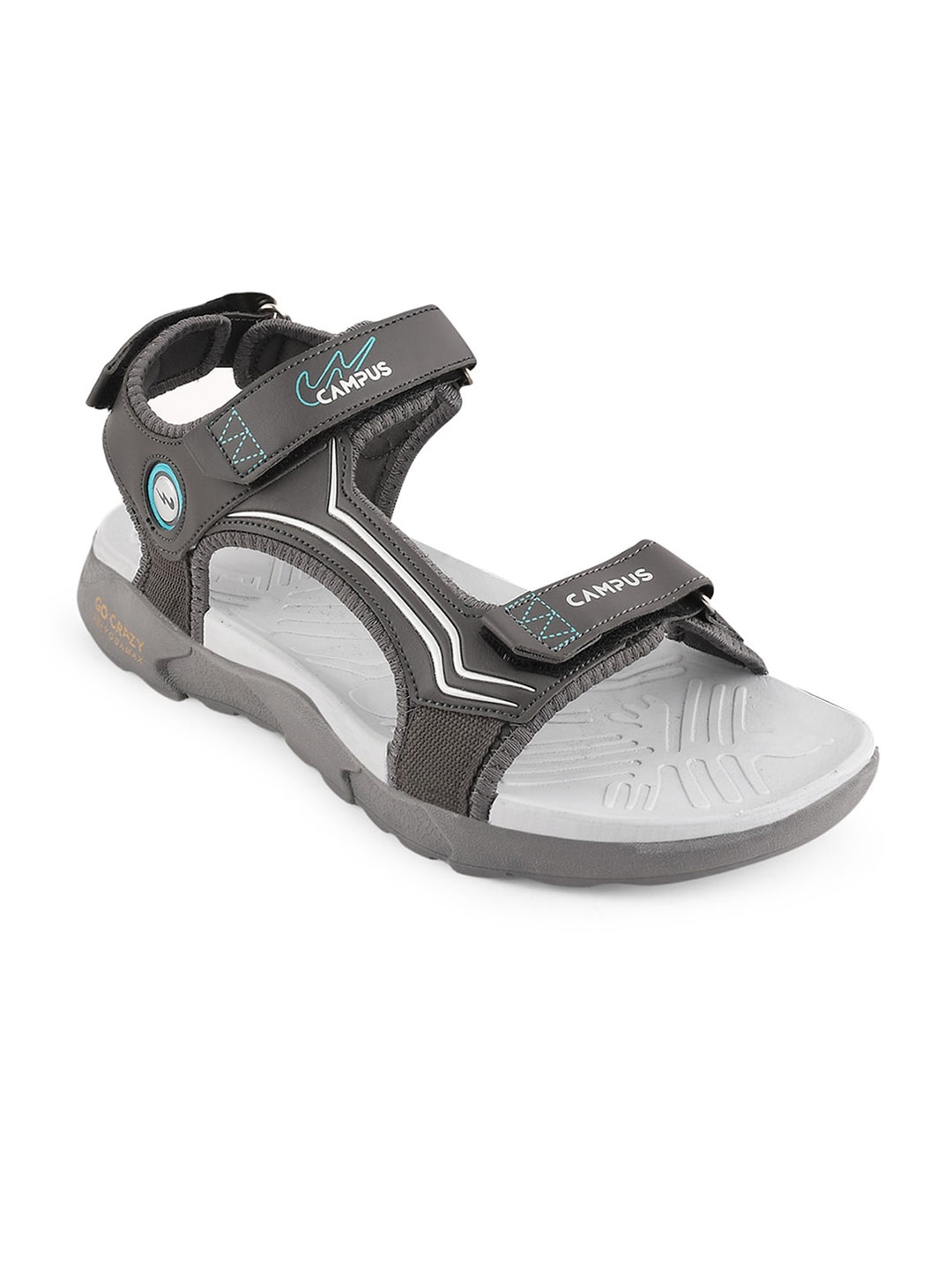 

Campus Men Grey Solid Sports Sandals