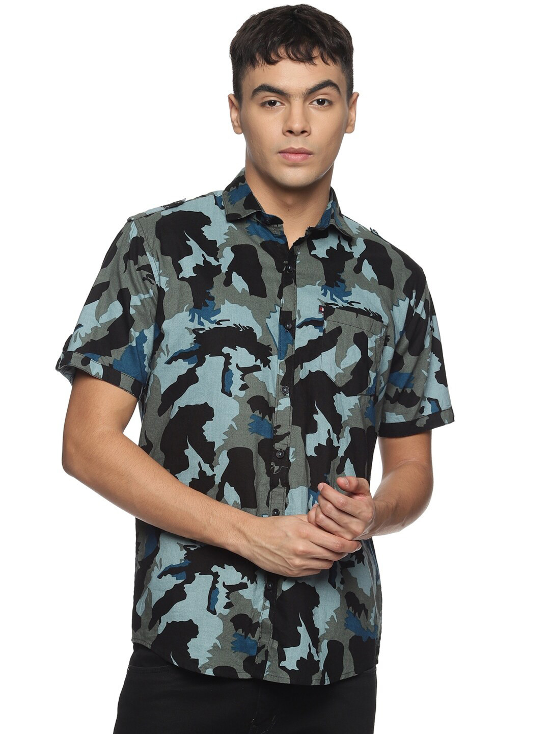 

DEZANO Men Blue Comfort Printed Casual Shirt
