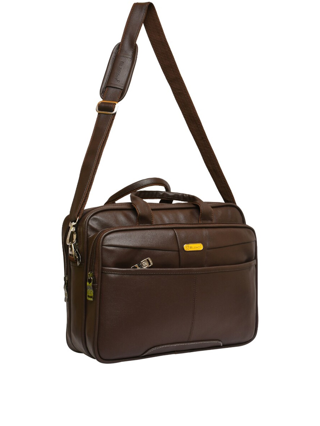 

Blowzy Bags Unisex Brown Solid PU Laptop Bag