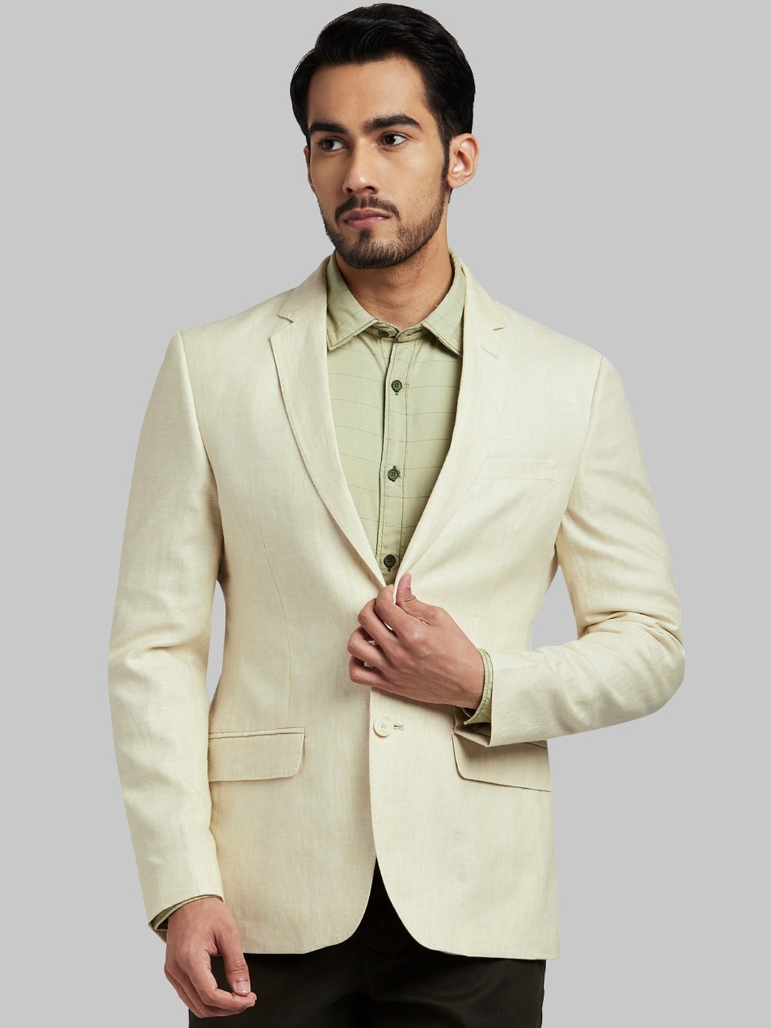

Parx Men Khaki Solid Single Breasted Casual Blazer