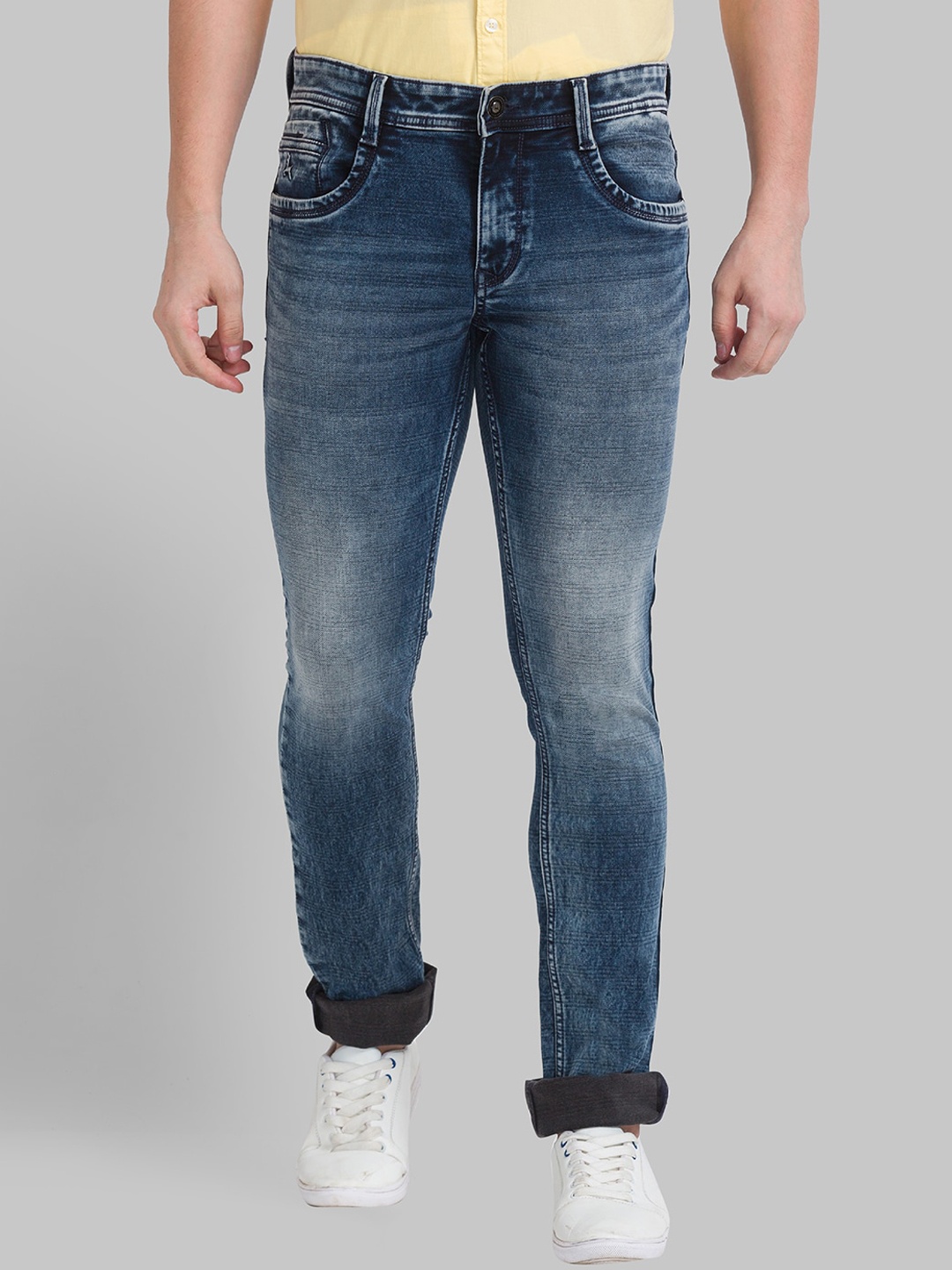 

Parx Men Blue Skinny Fit Heavy Fade Jeans