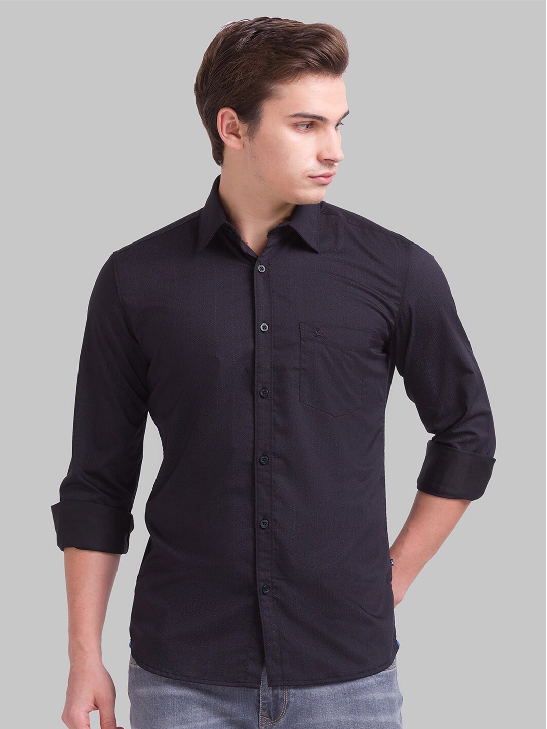 

Parx Men Black Slim Fit Casual Shirt