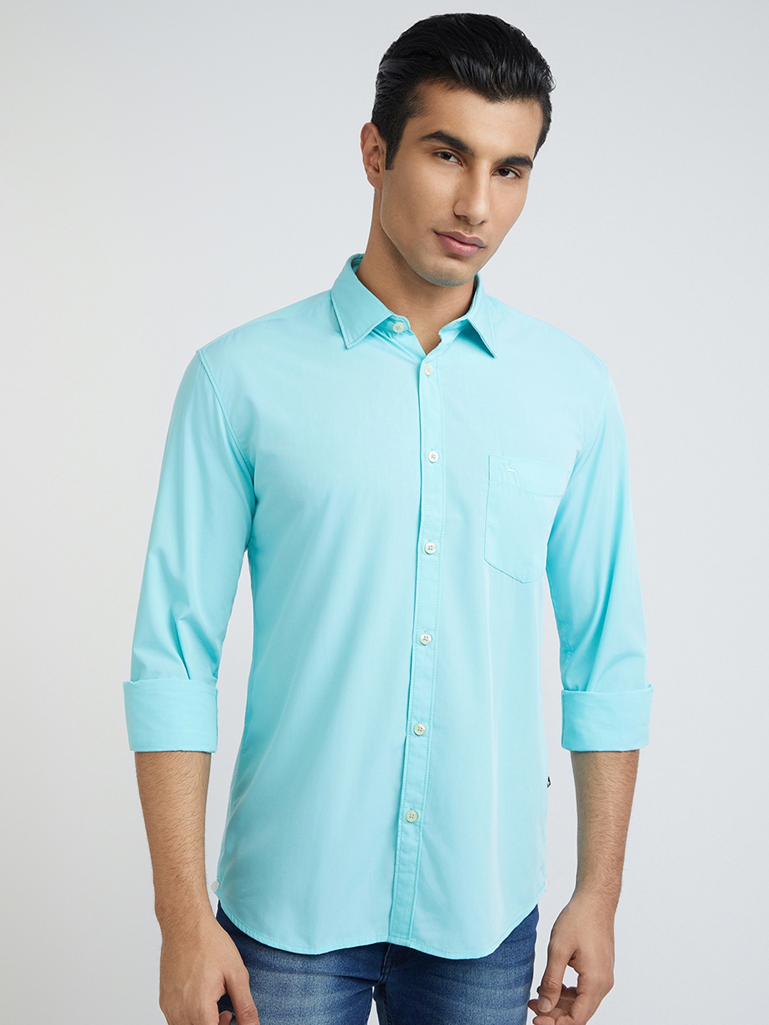 

Parx Men Green Slim Fit Casual Shirt