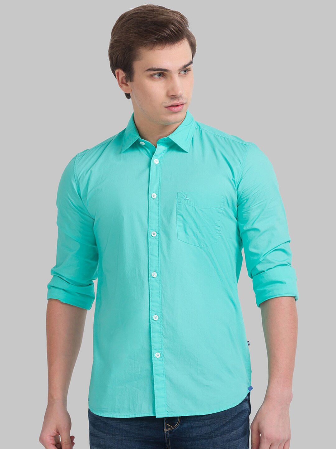 

Parx Men Green Slim Fit Casual Shirt