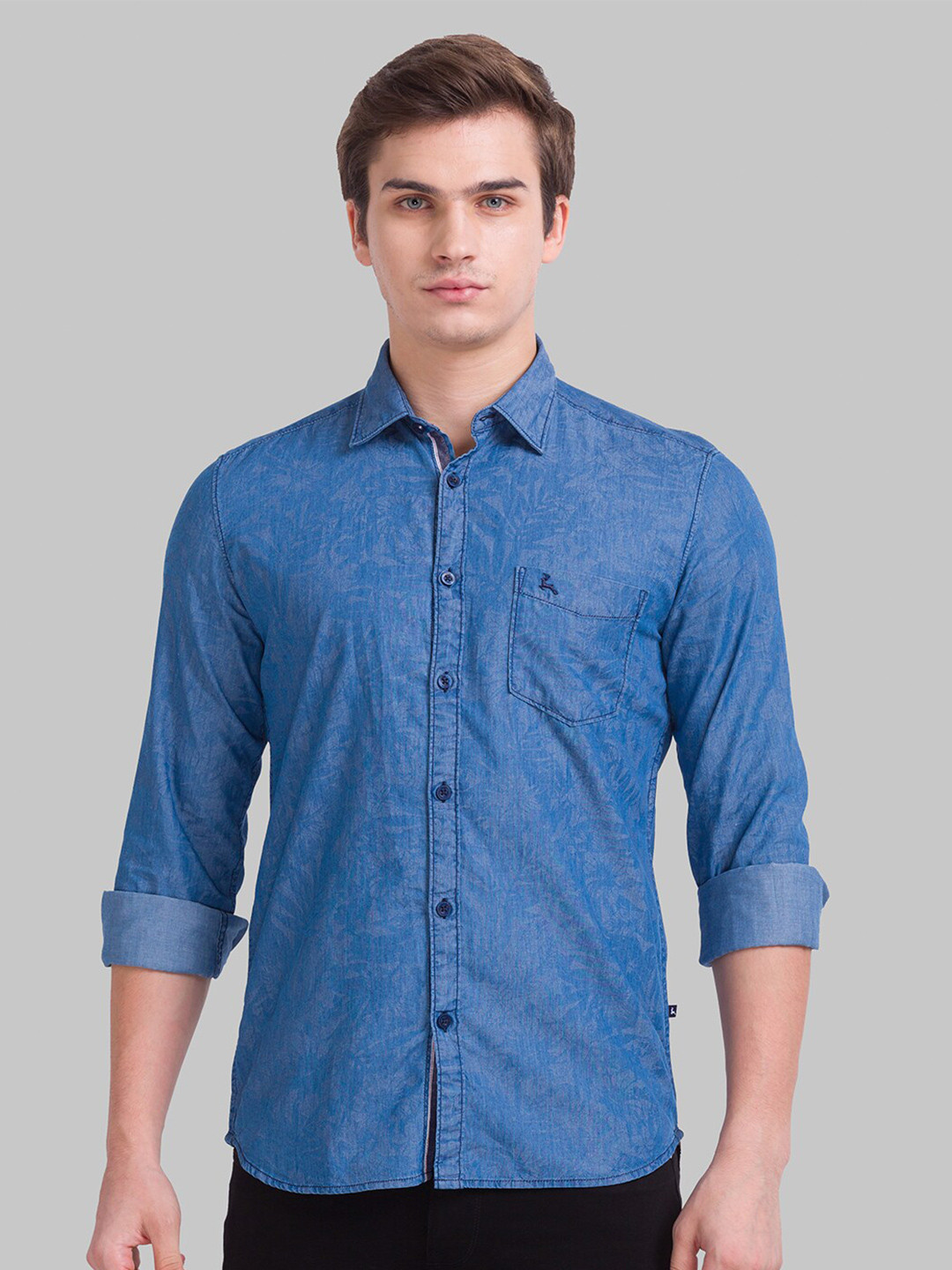 

Parx Men Blue Slim Fit Casual Shirt