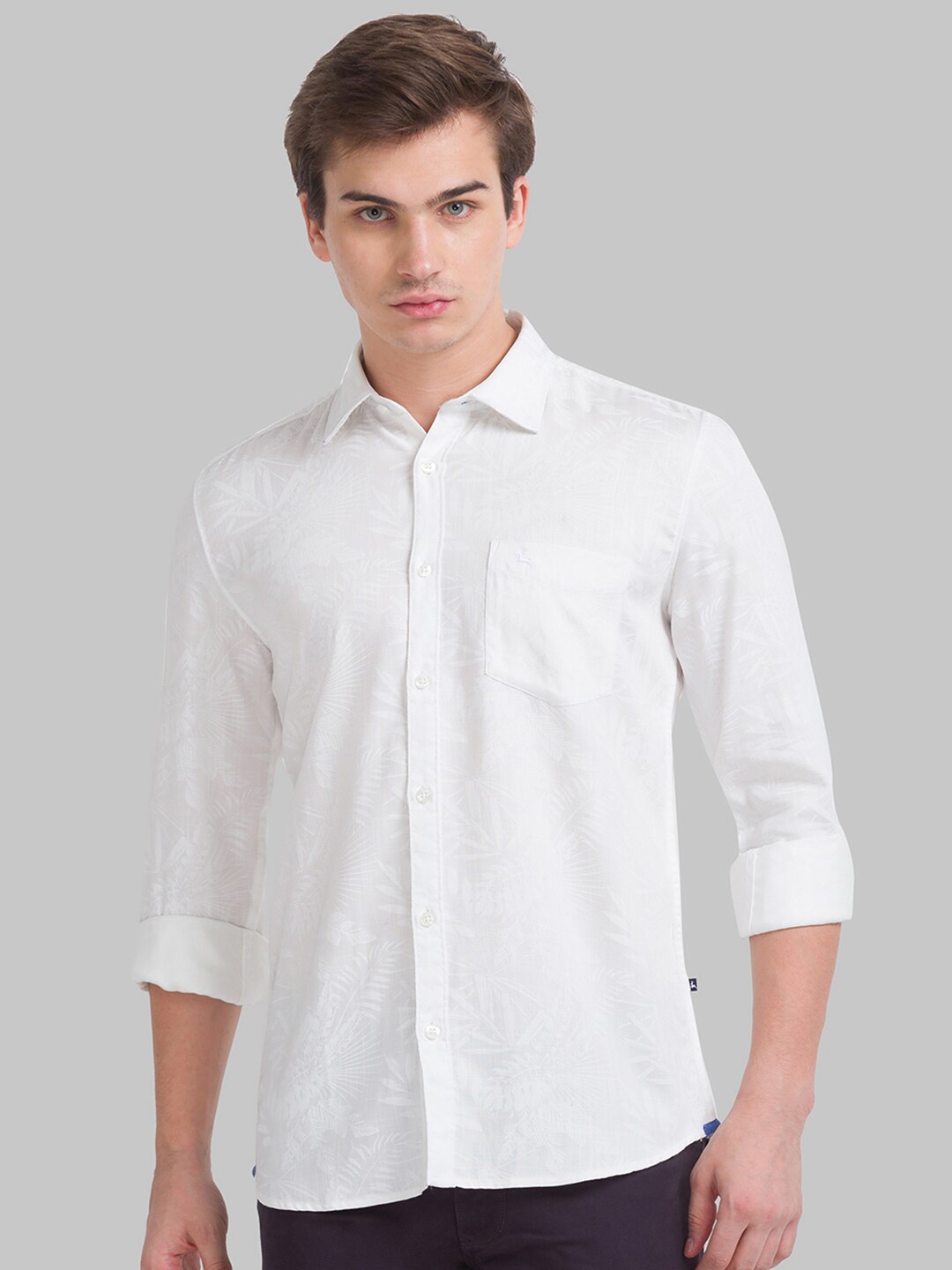 

Parx Men White Slim Fit Casual Shirt