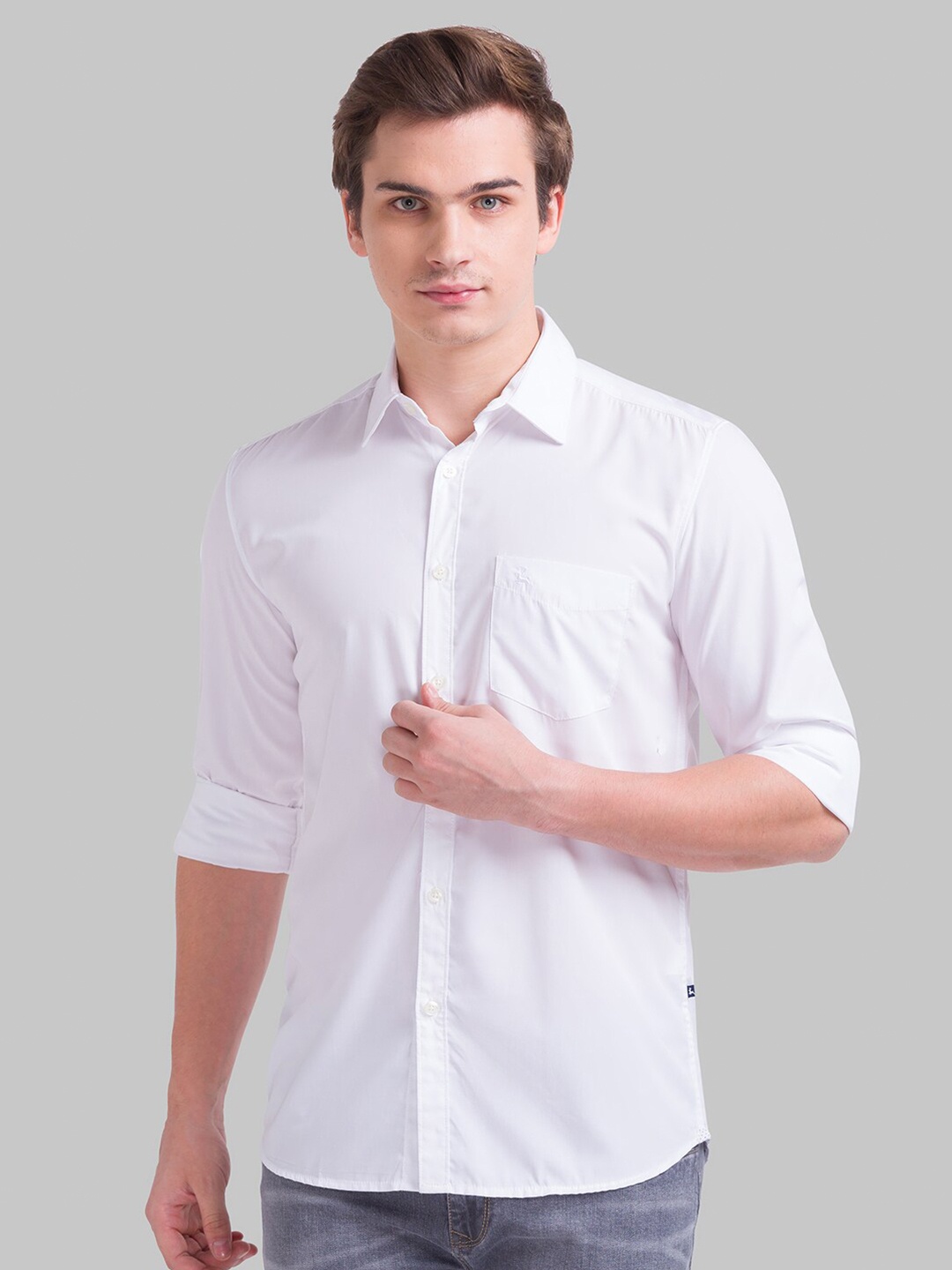 

Parx Men White Slim Fit Casual Shirt
