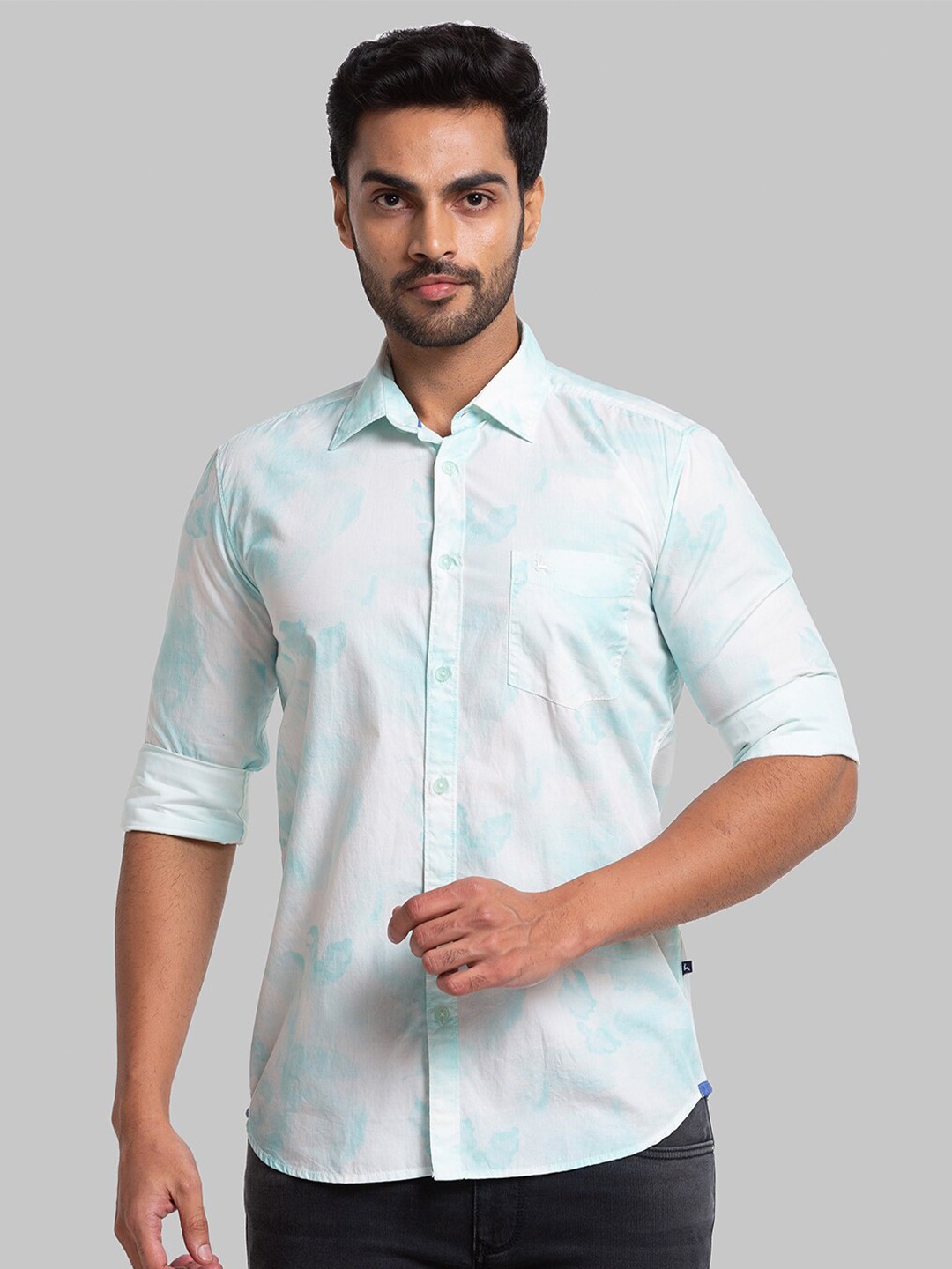 

Parx Men Green Slim Fit Printed Casual Shirt