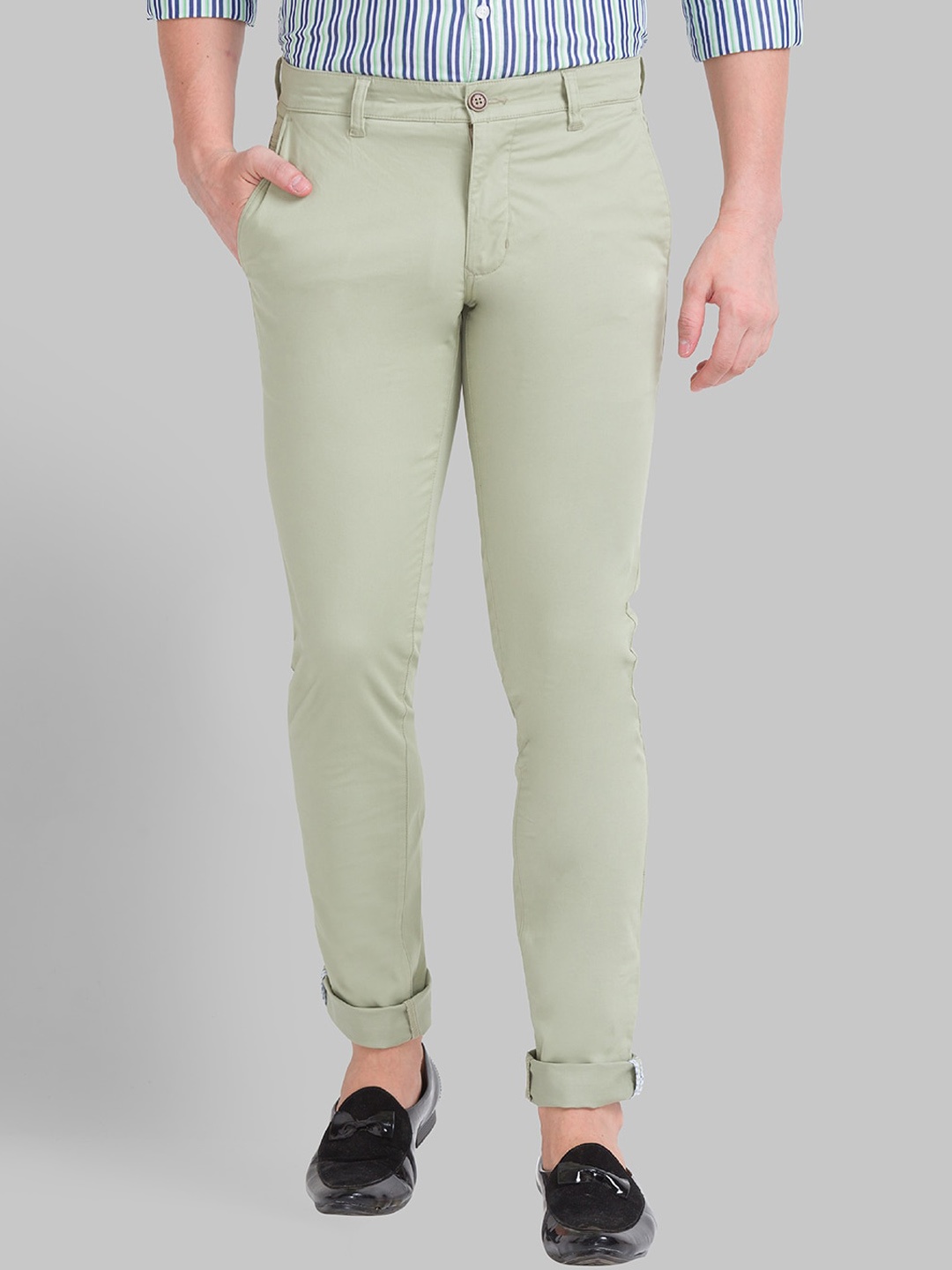 

Parx Men Green Tapered Fit Trousers