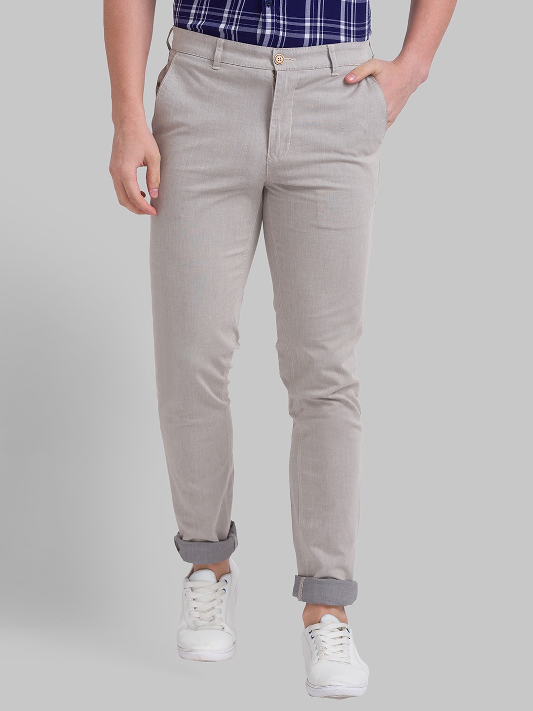 

Parx Men Grey Slim Fit Trousers