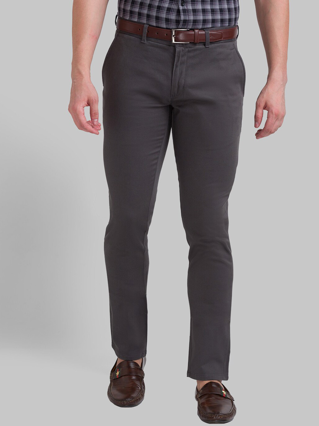 

Parx Men Grey Tapered Fit Trousers