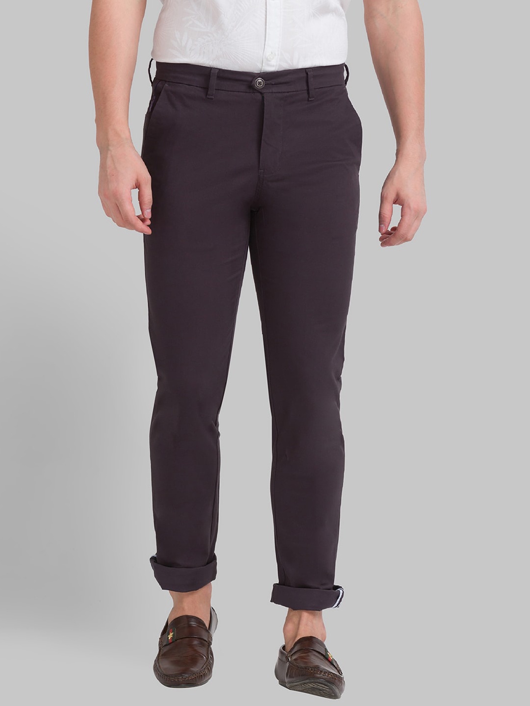 

Parx Men Grey Slim Fit Trousers