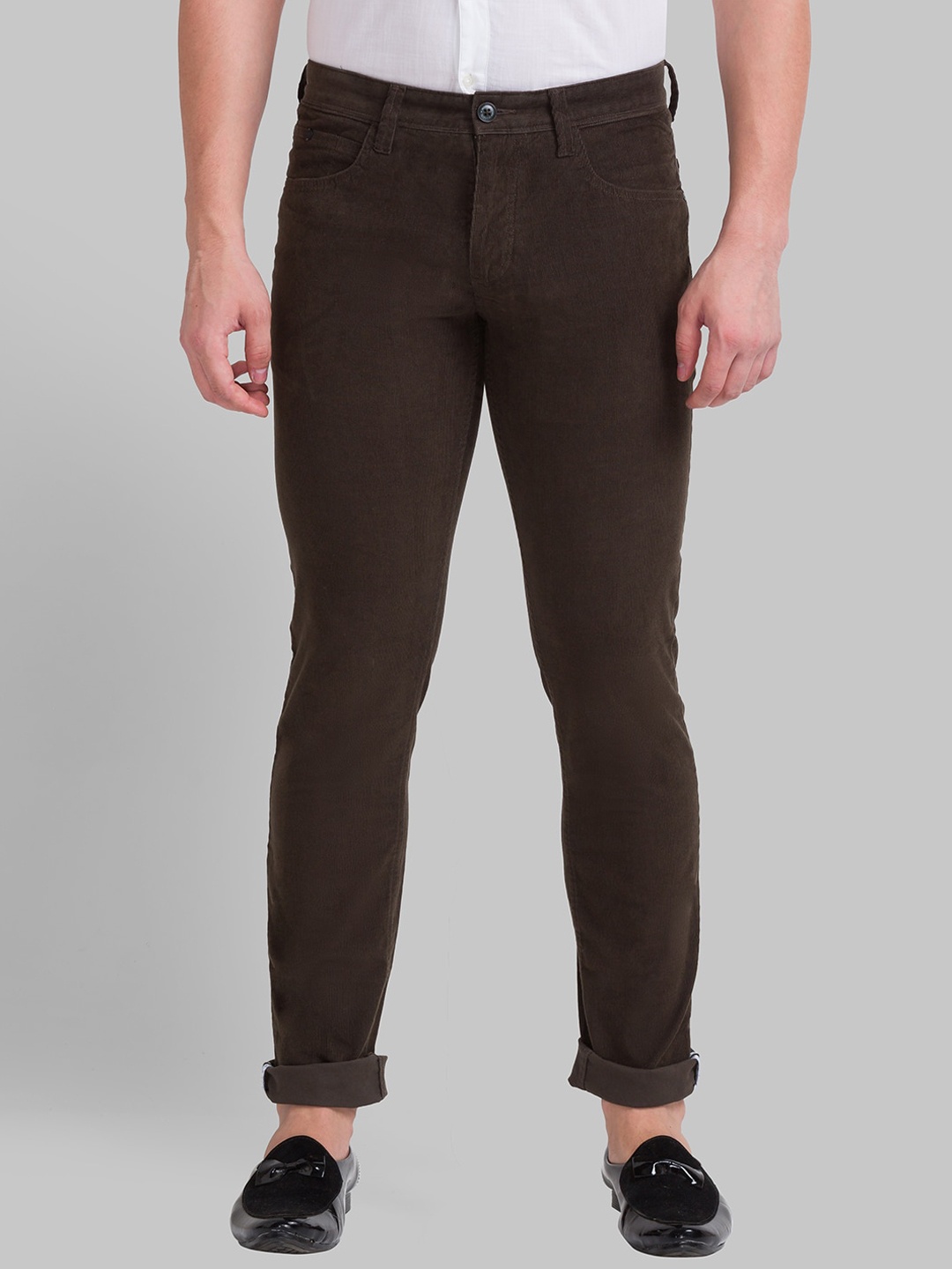 

Parx Men Brown Tapered Fit Trousers