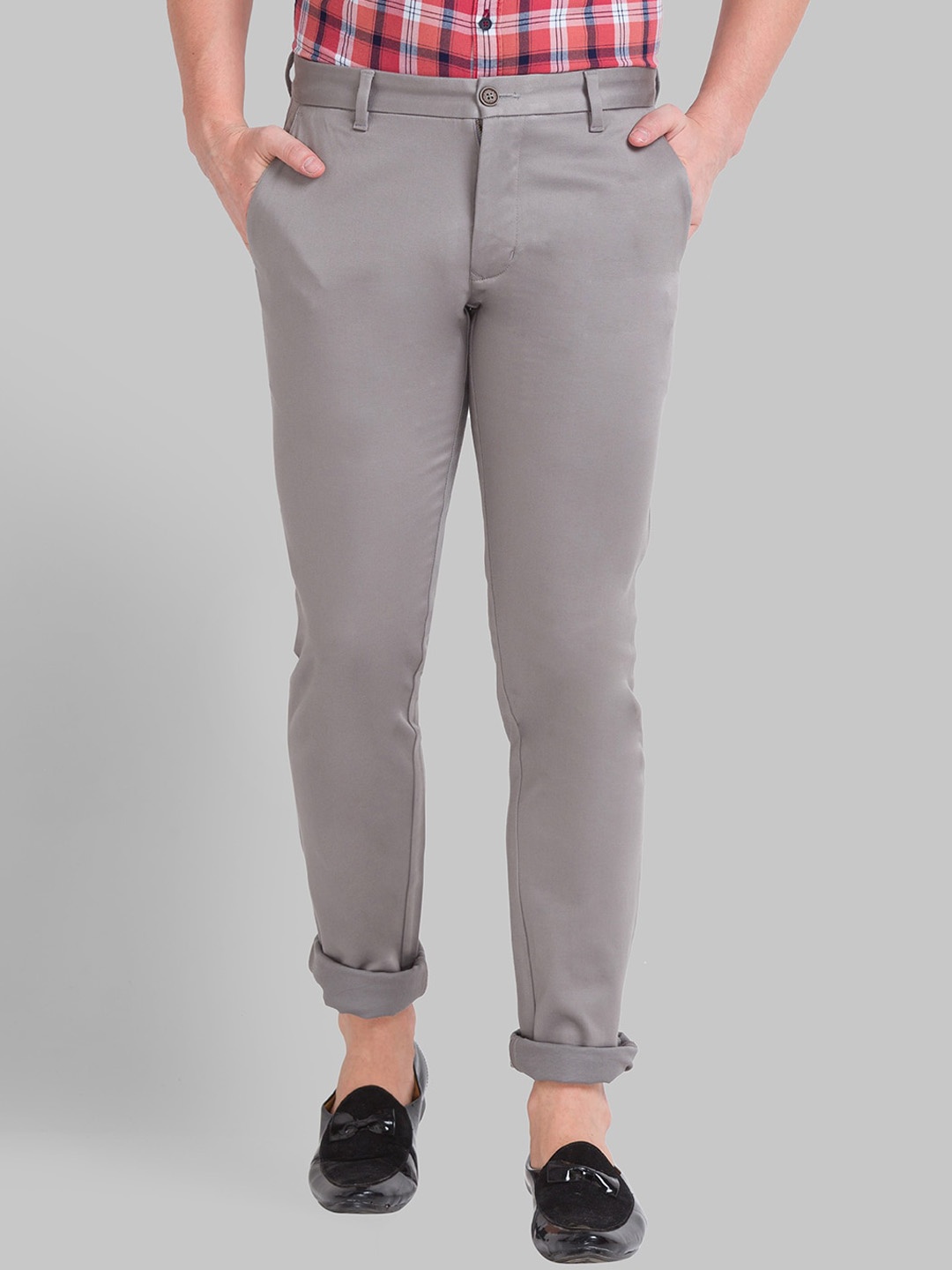 

Parx Men Grey Tapered Fit Trousers