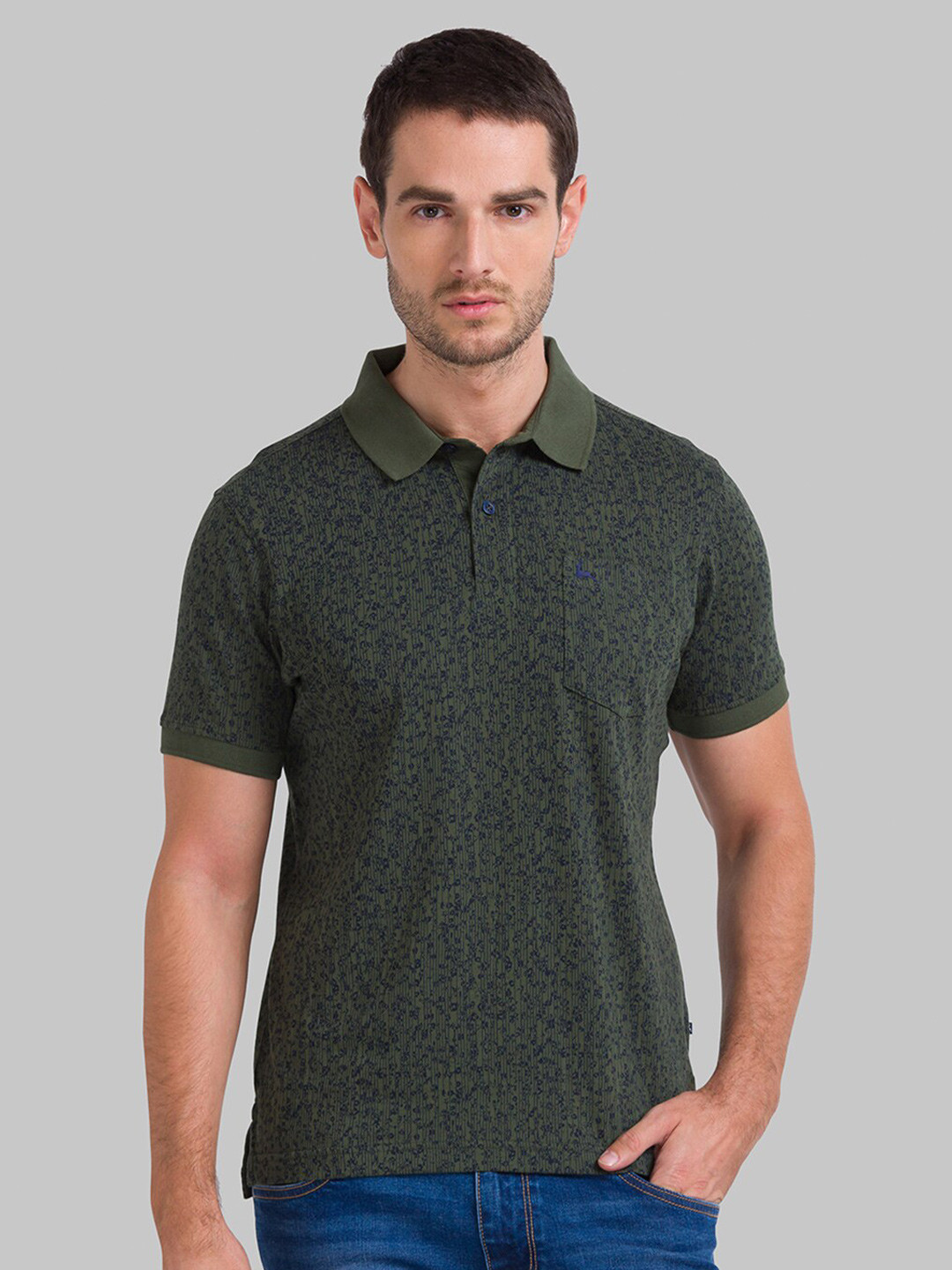 

Parx Men Green Polo Collar T-shirt