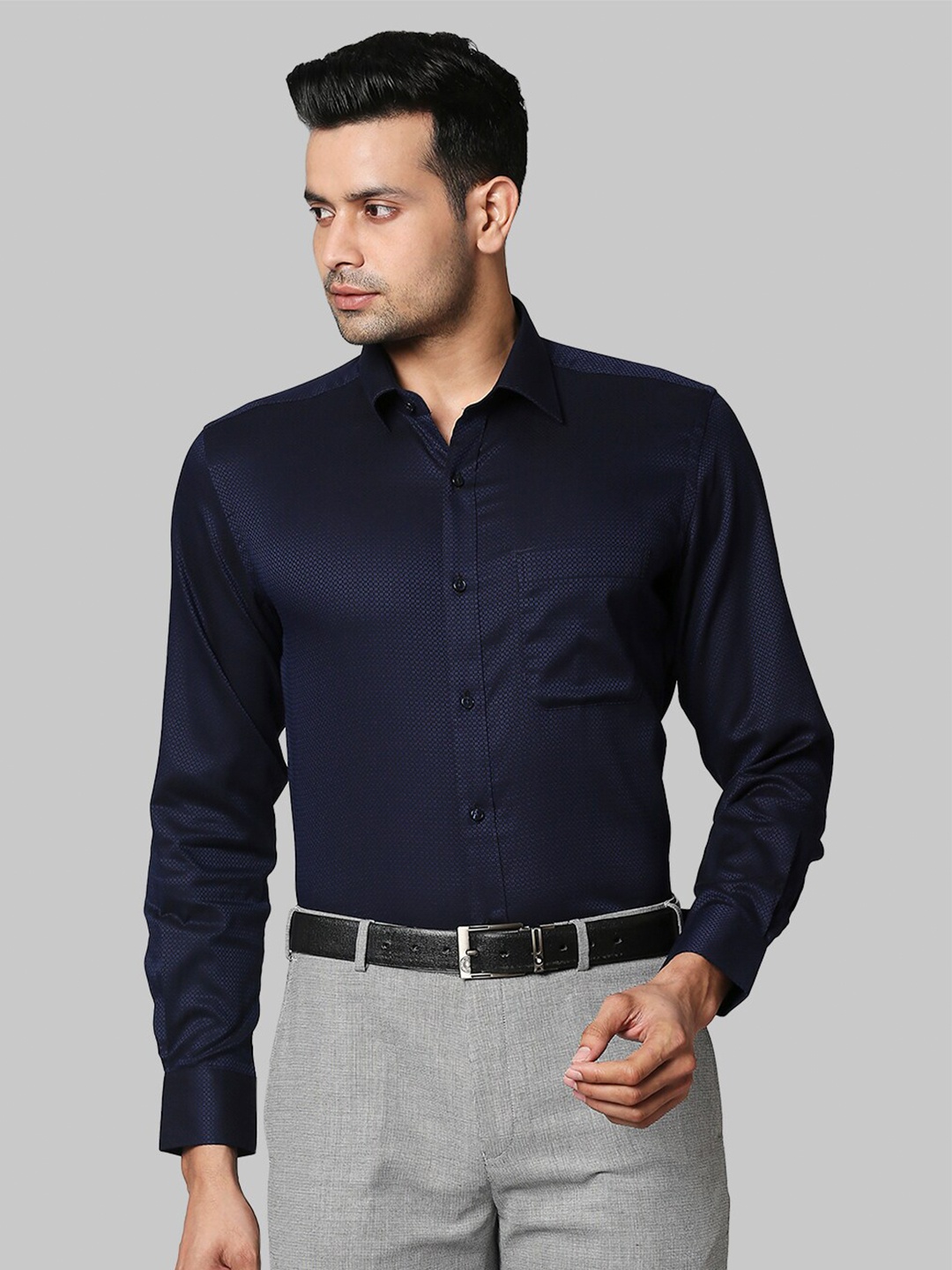 

Raymond Men Navy Blue Formal Regular Fit Shirt