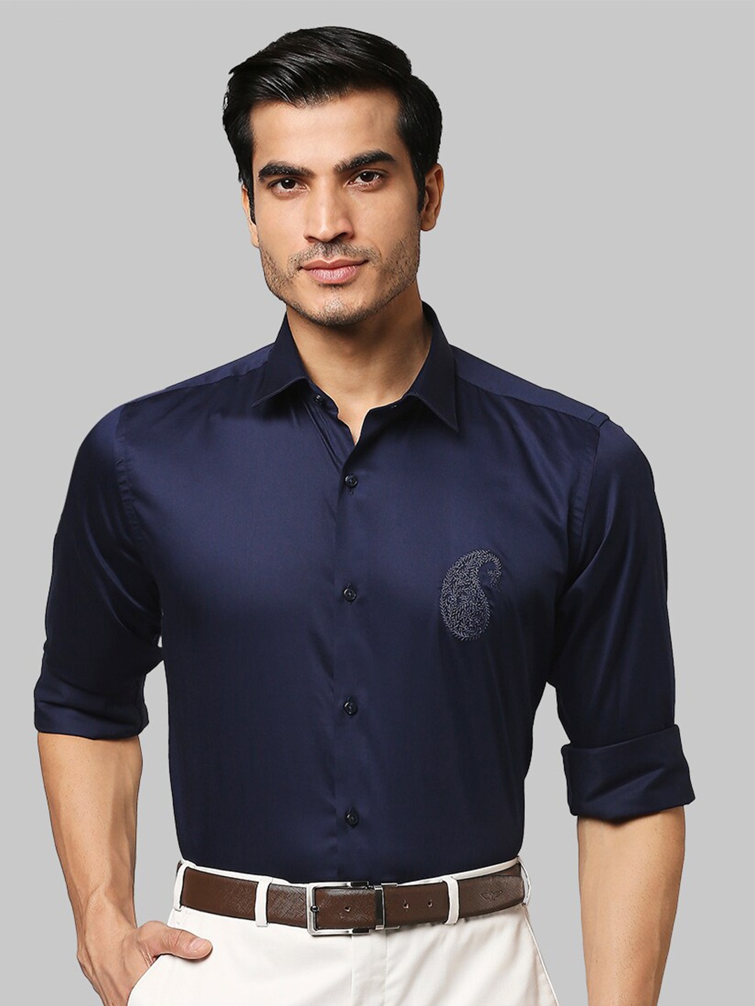 

Raymond Men Blue Slim Fit Casual Shirt