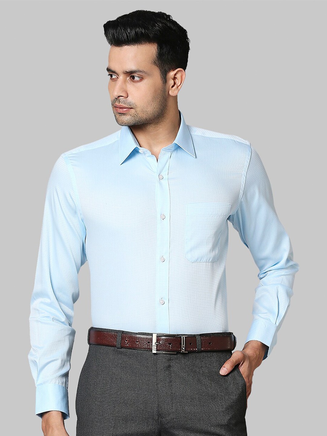 

Raymond Men Blue Cotton Casual Shirt