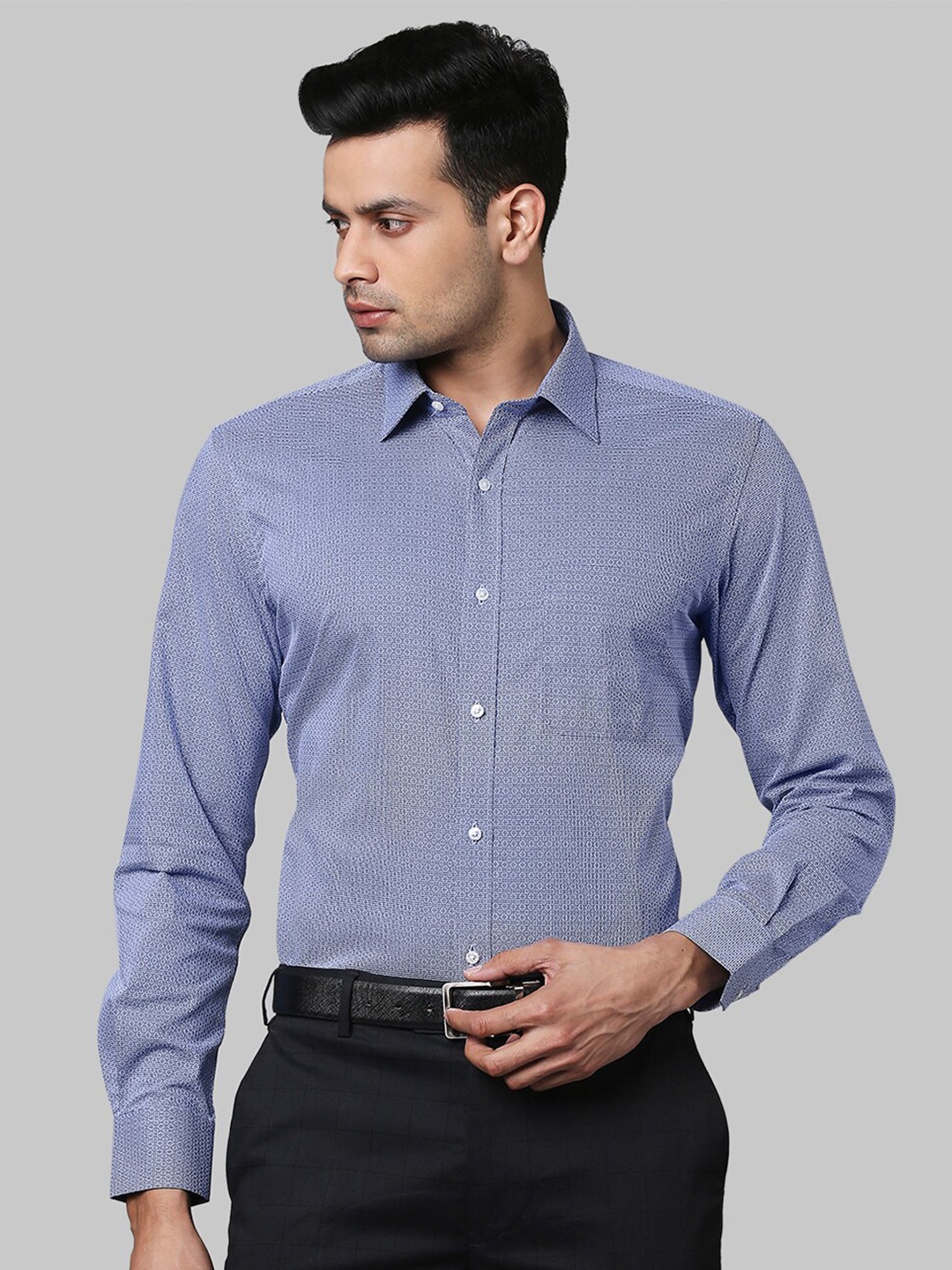 

Raymond Men Blue Printed Casual Shirt