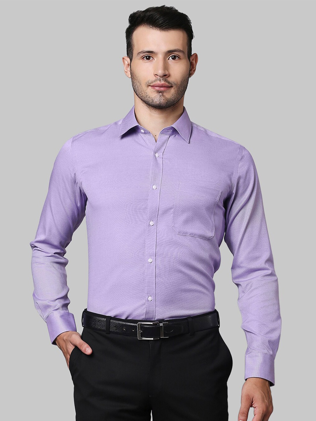 

Raymond Men Purple Solid Casual Shirt
