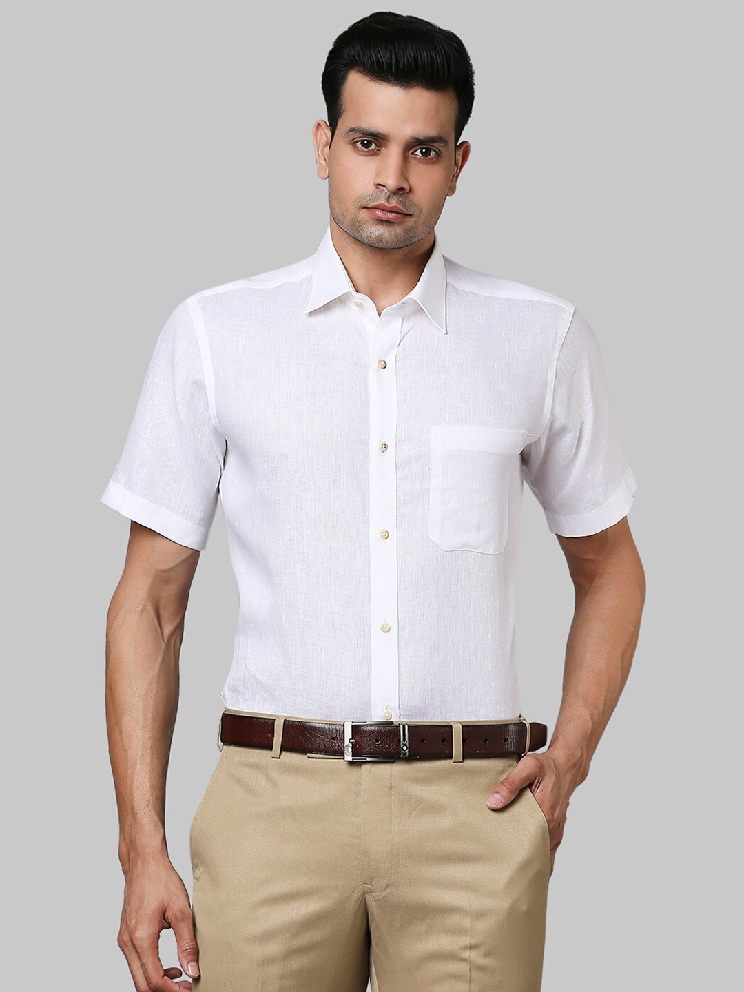 

Raymond Men White Casual Solid Shirt